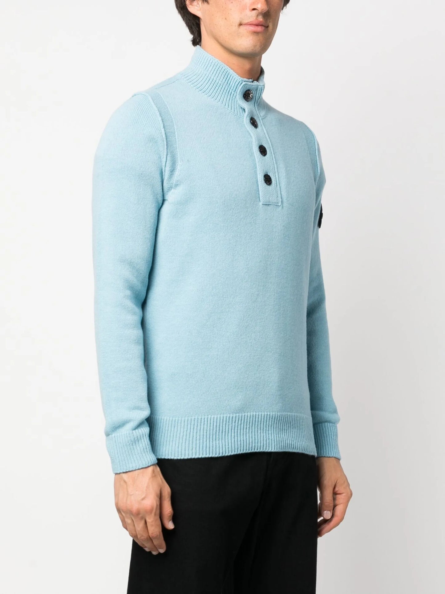 Compass-patch high-neck jumper