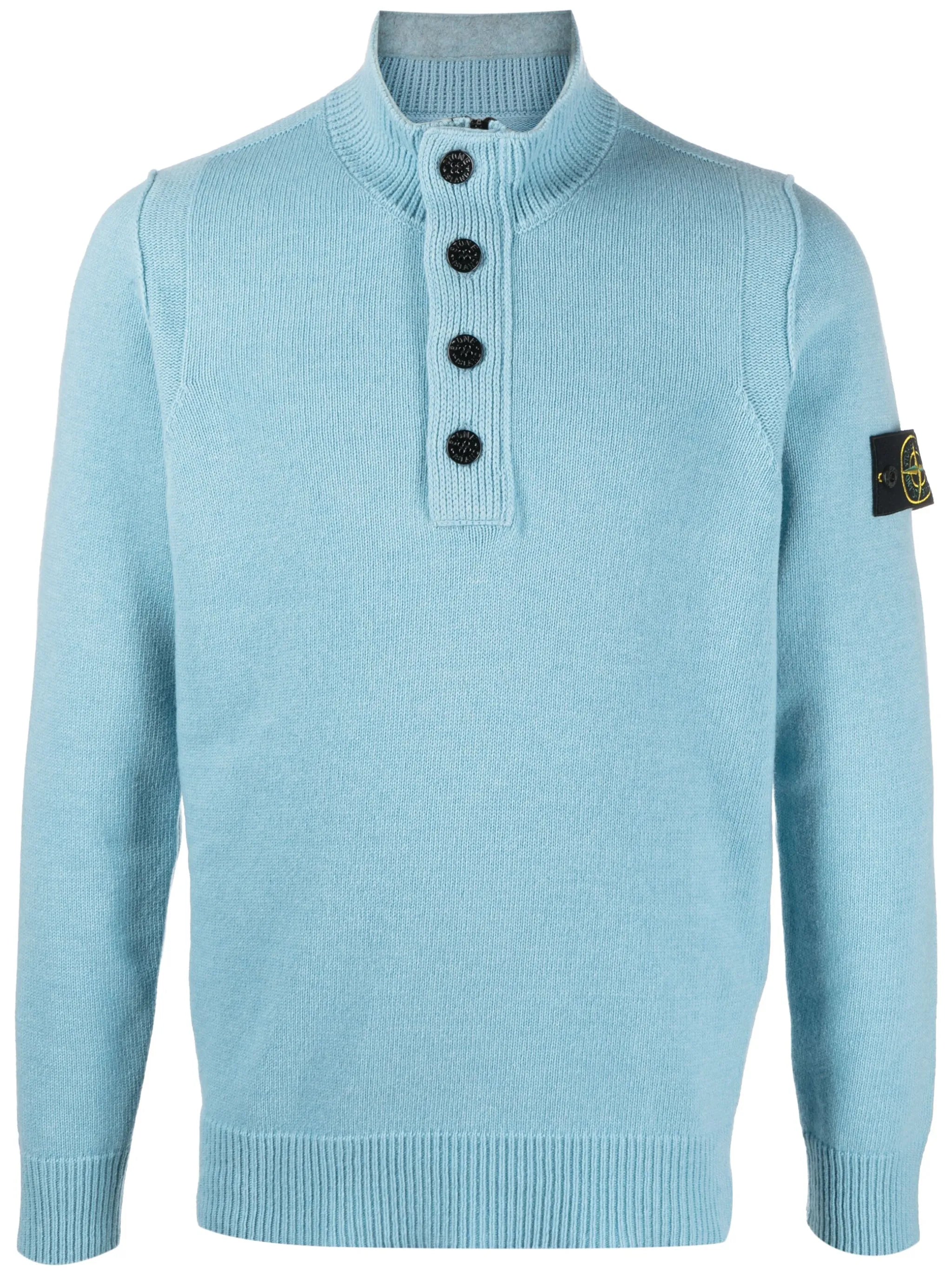 Compass-patch high-neck jumper