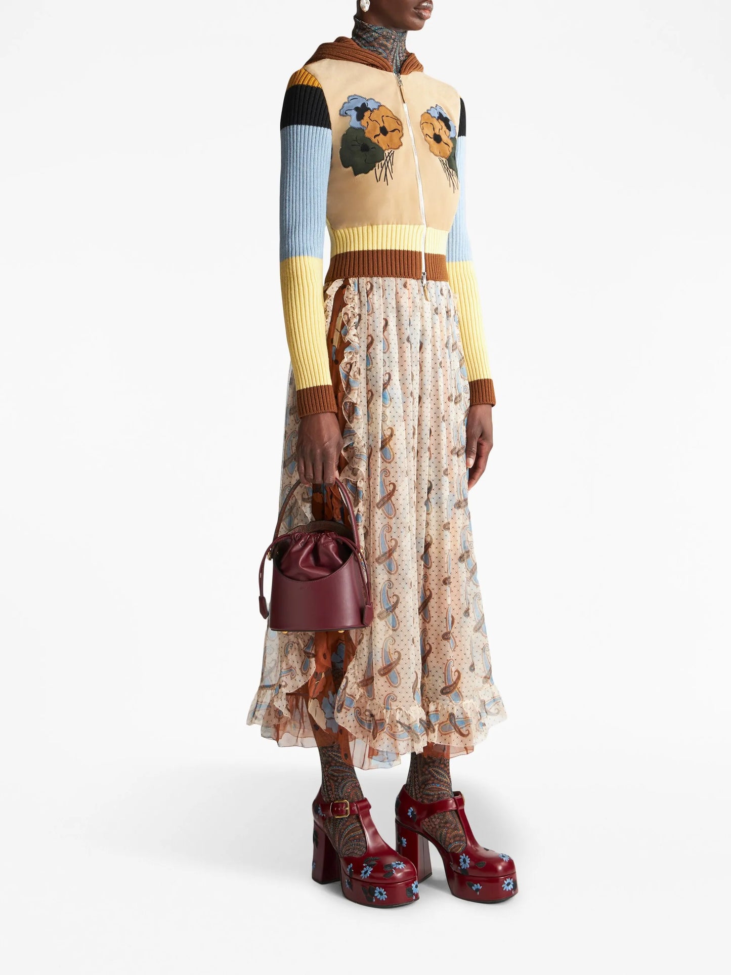 mini Saturno leather bucket bag