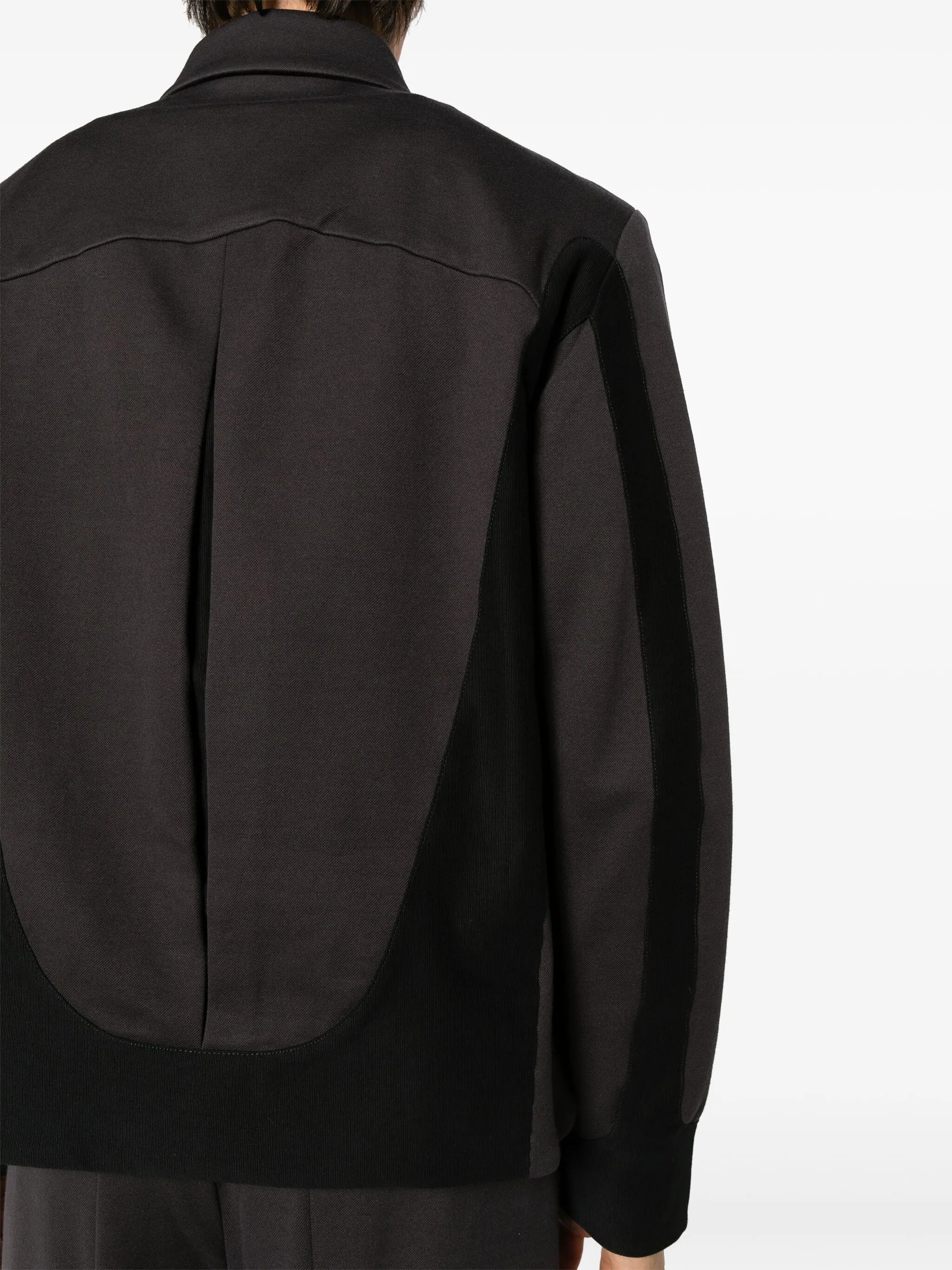 panelled zip-up shirt jacket