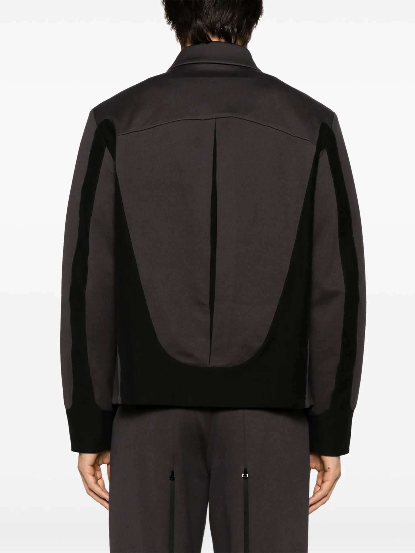 panelled zip-up shirt jacket