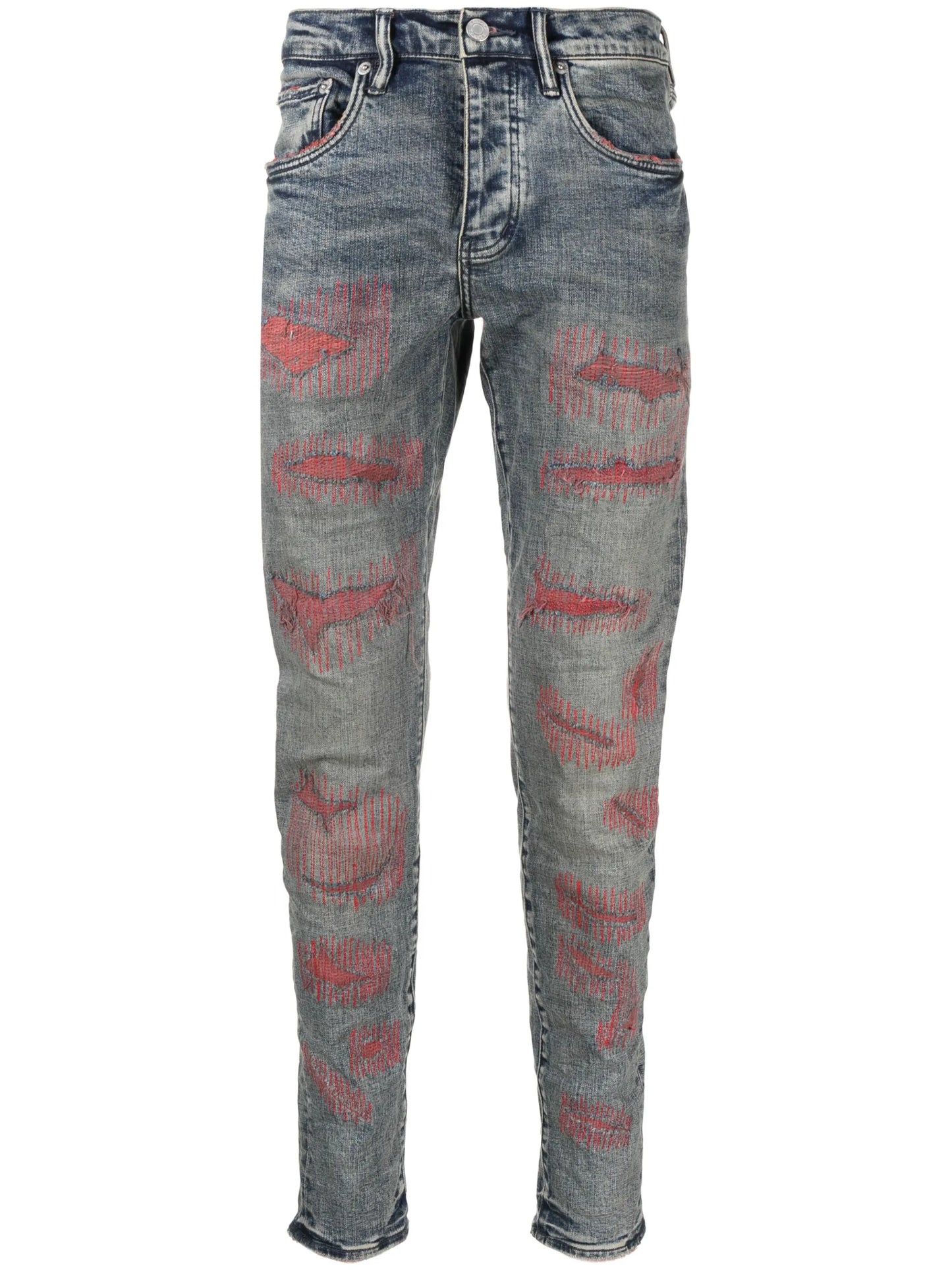 distressed-effect slim-fit jeans
