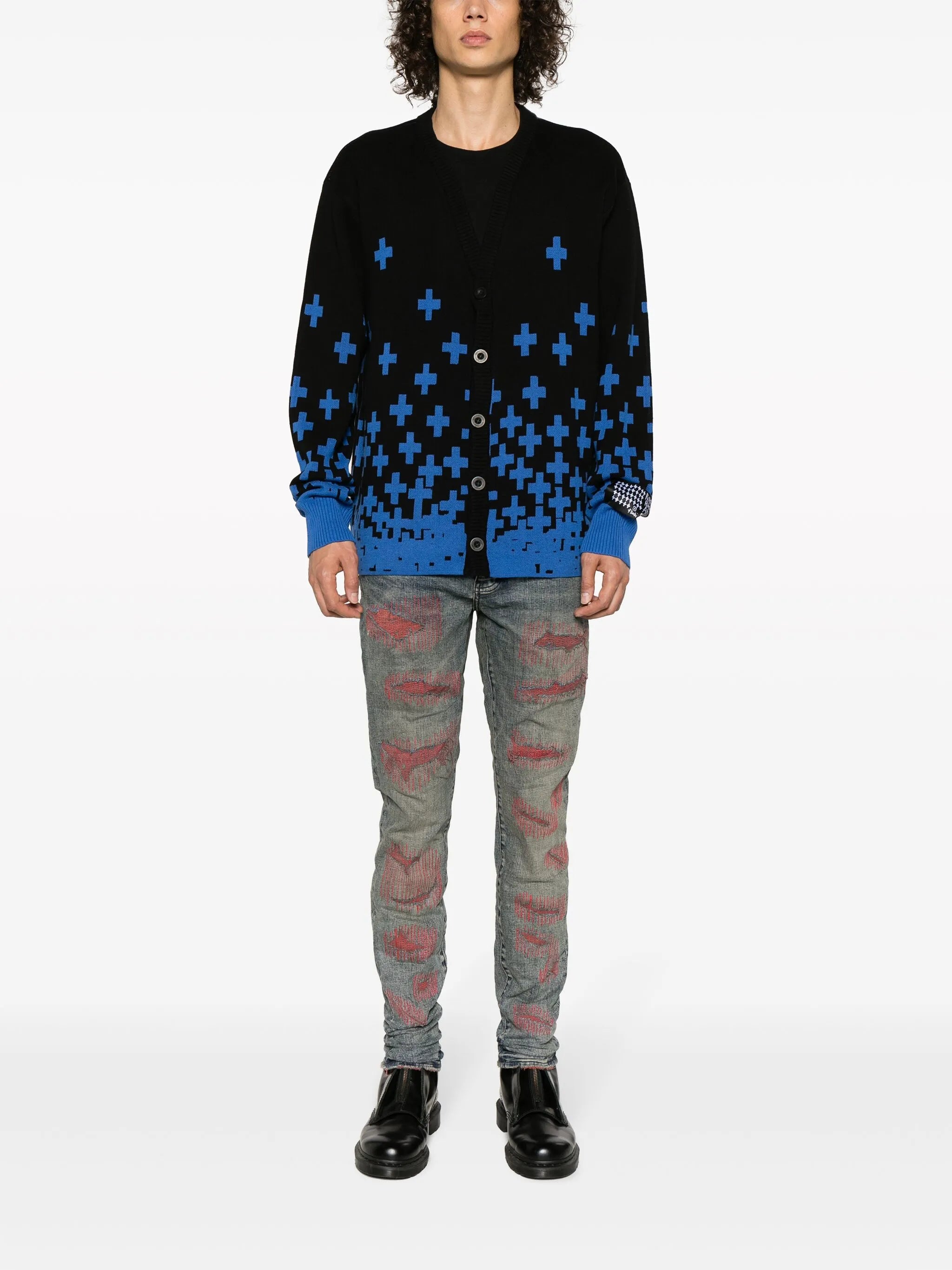 distressed-effect slim-fit jeans