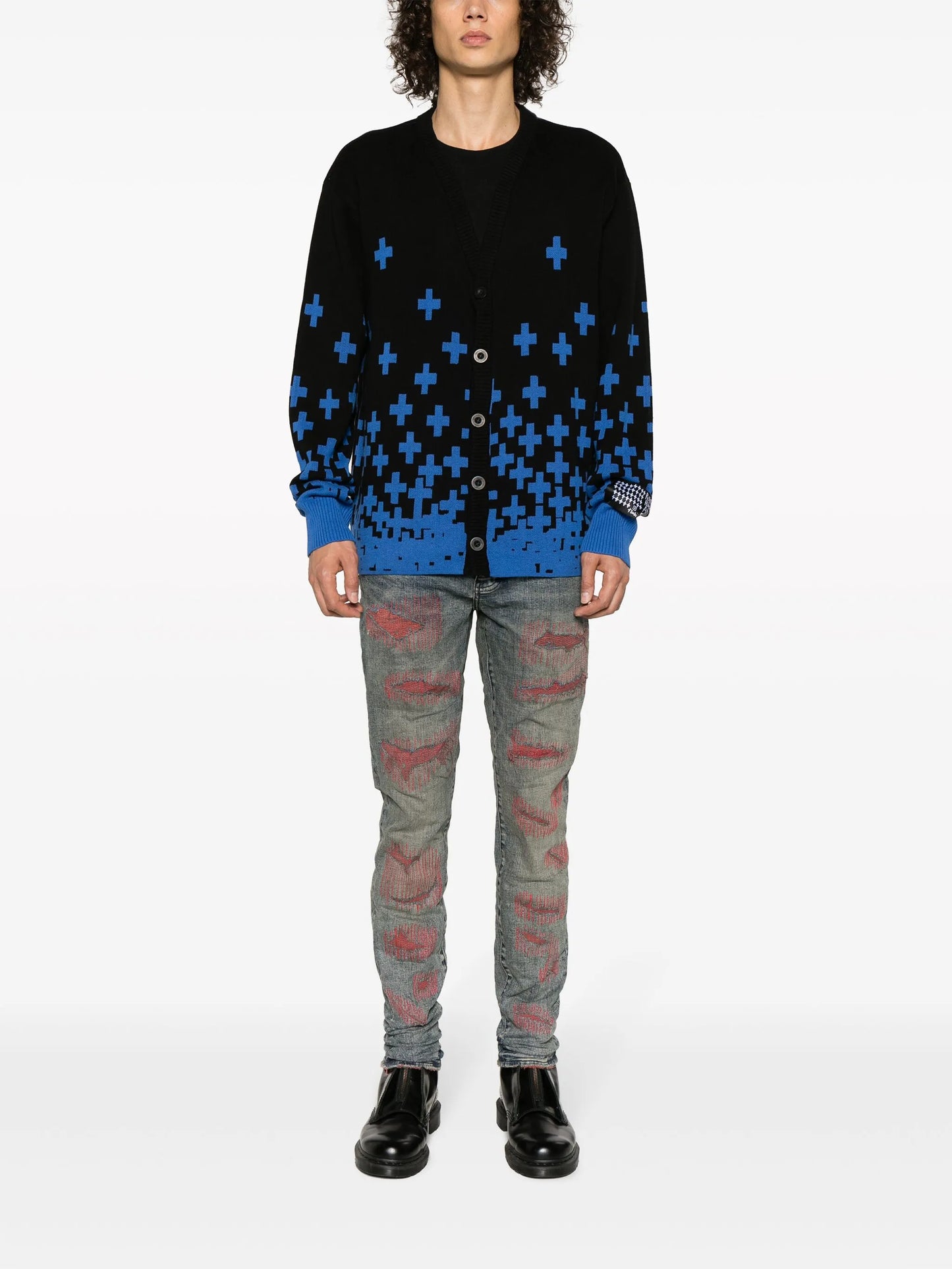 distressed-effect slim-fit jeans