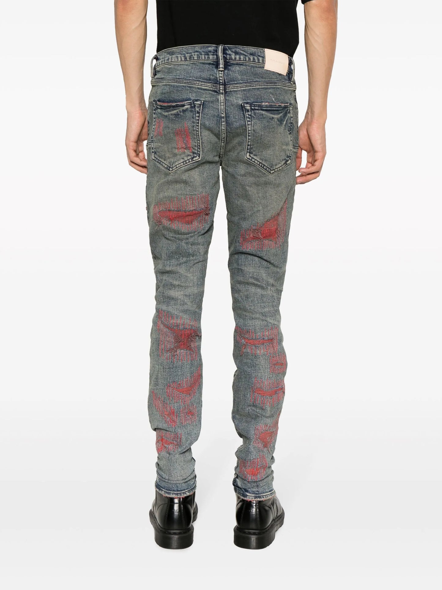 distressed-effect slim-fit jeans