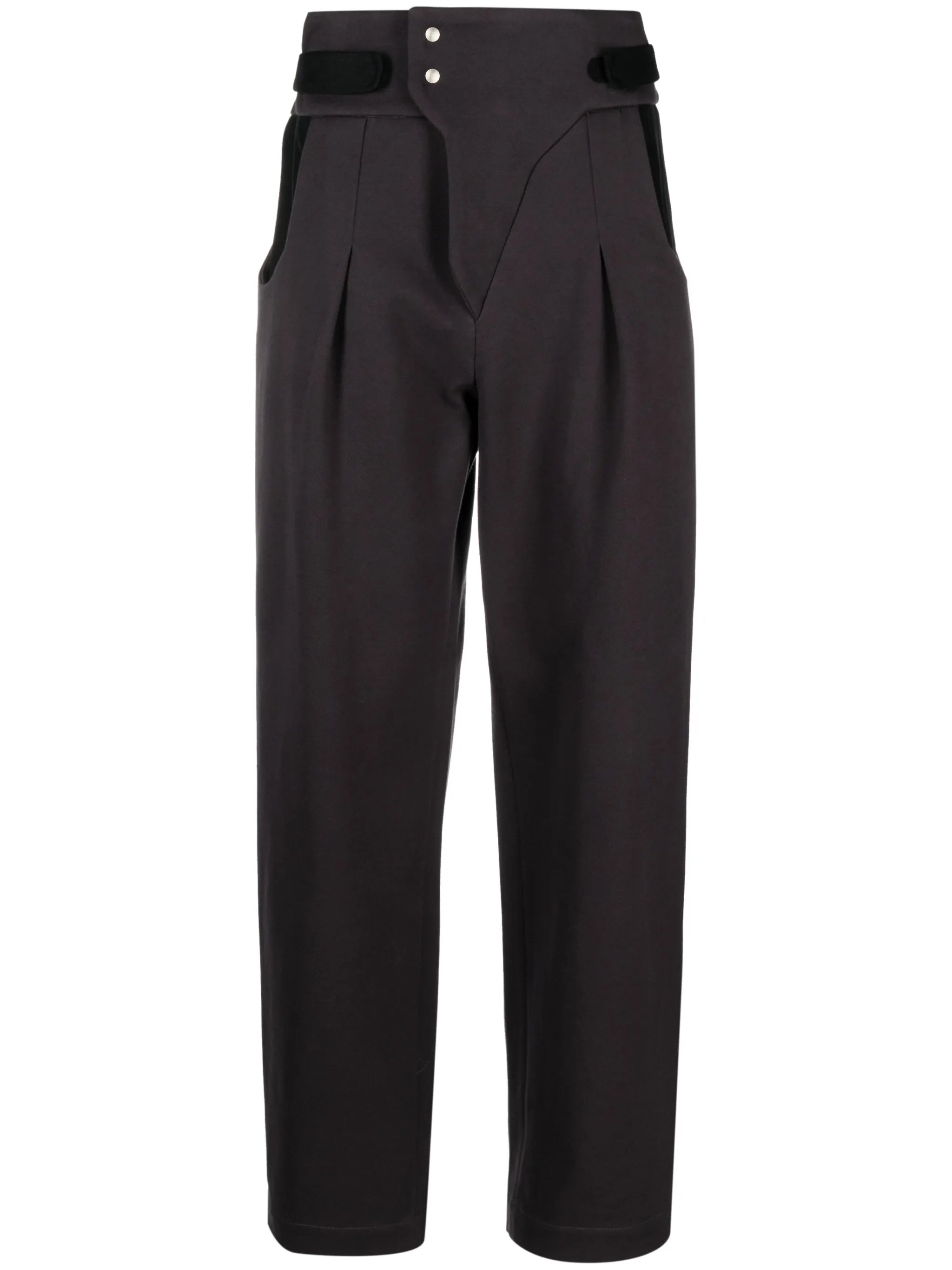 belted straight-leg trousers
