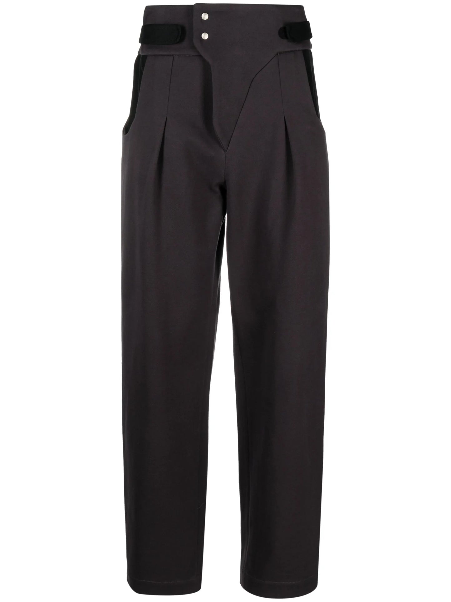 belted straight-leg trousers