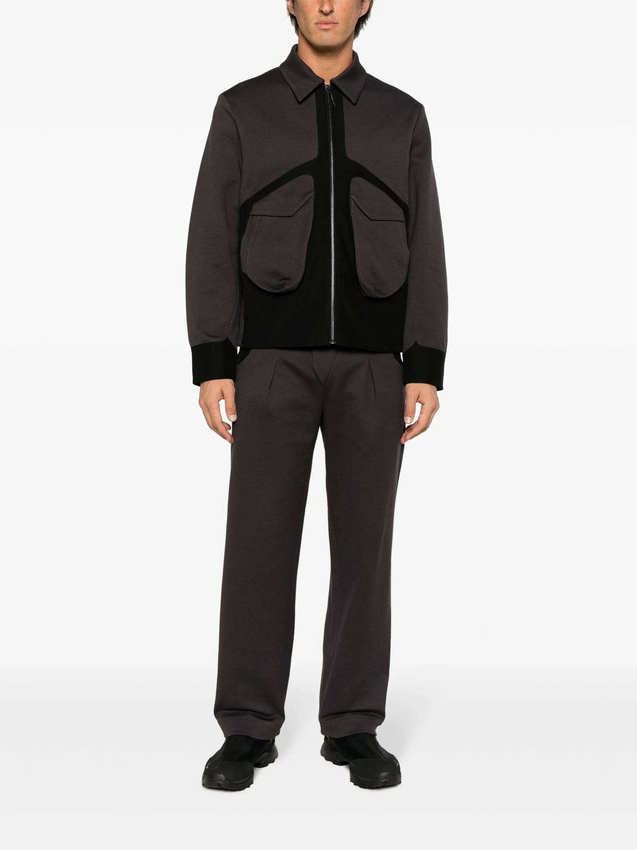 belted straight-leg trousers