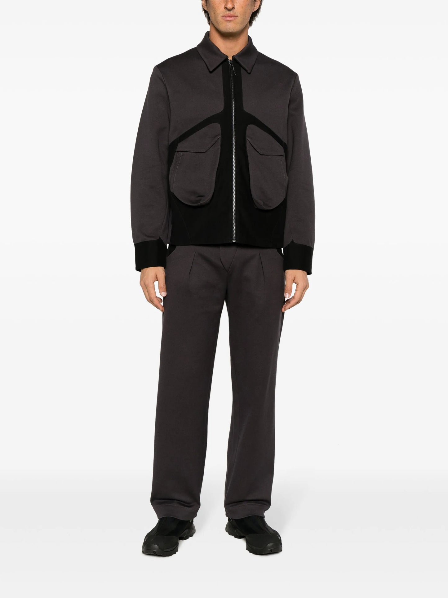 belted straight-leg trousers