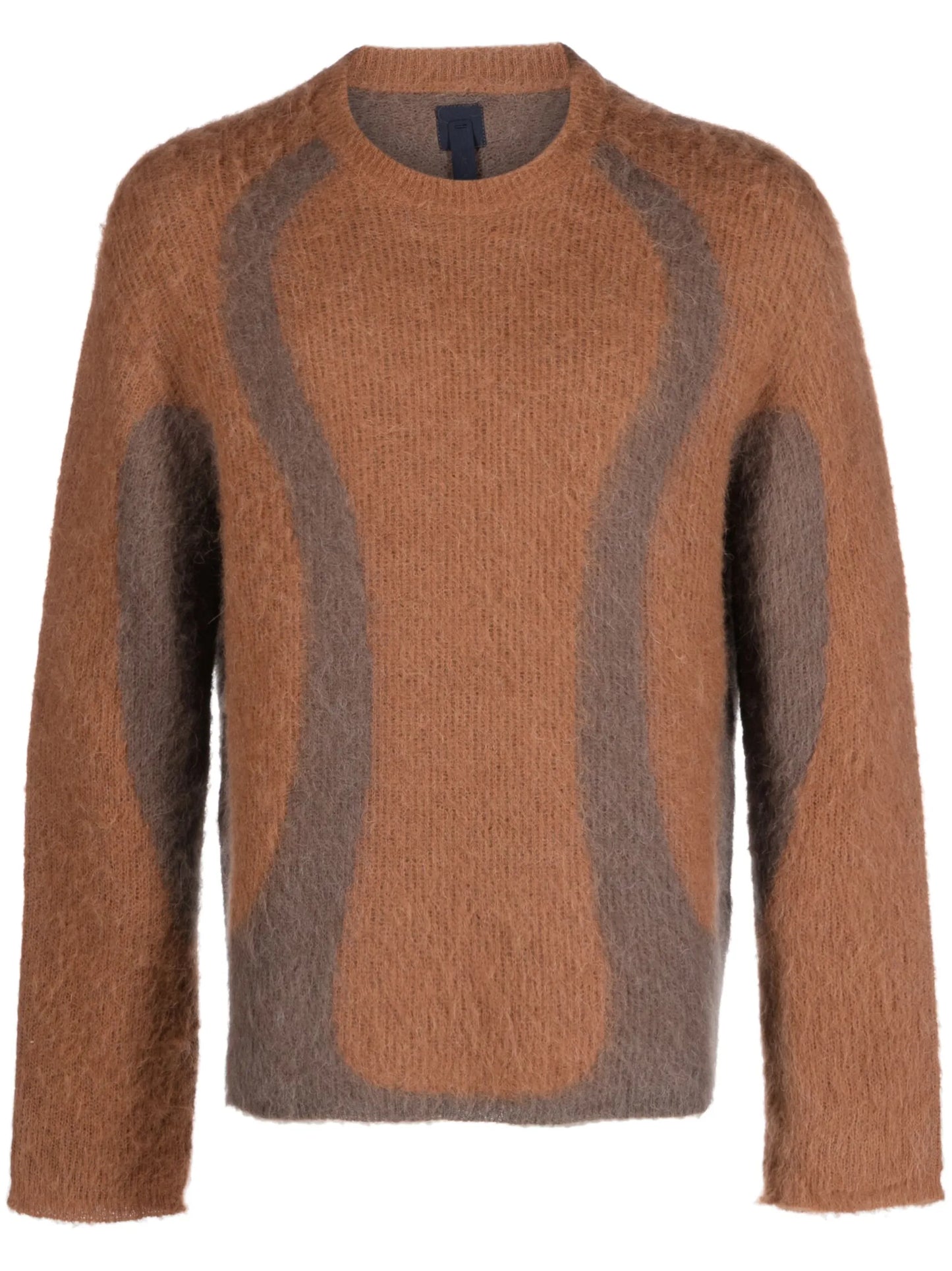 Liquid brushed intarsia-knit jumper