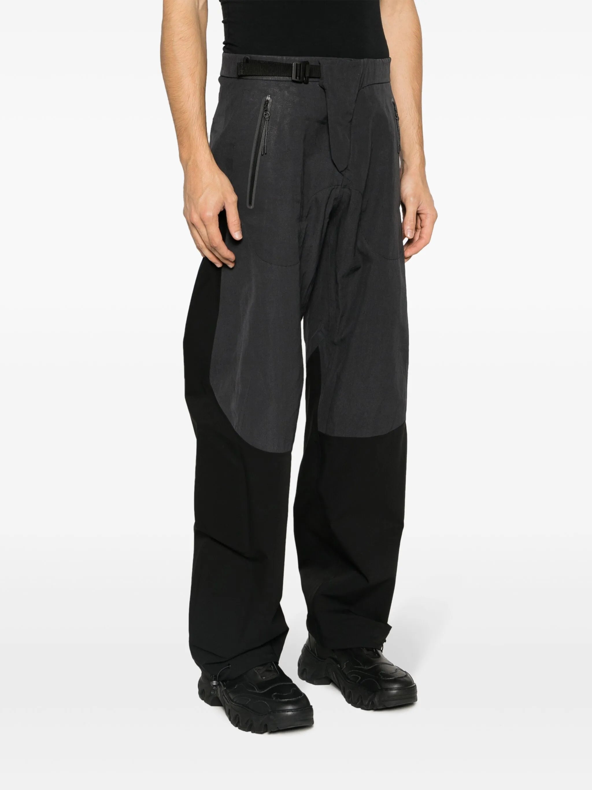 Armour padded-panels straight-leg trousers