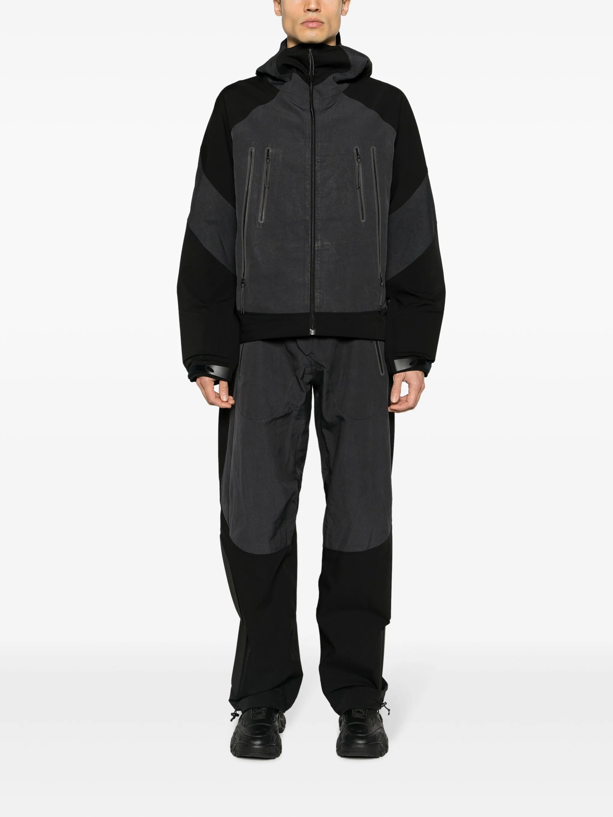 Armour padded-panels straight-leg trousers