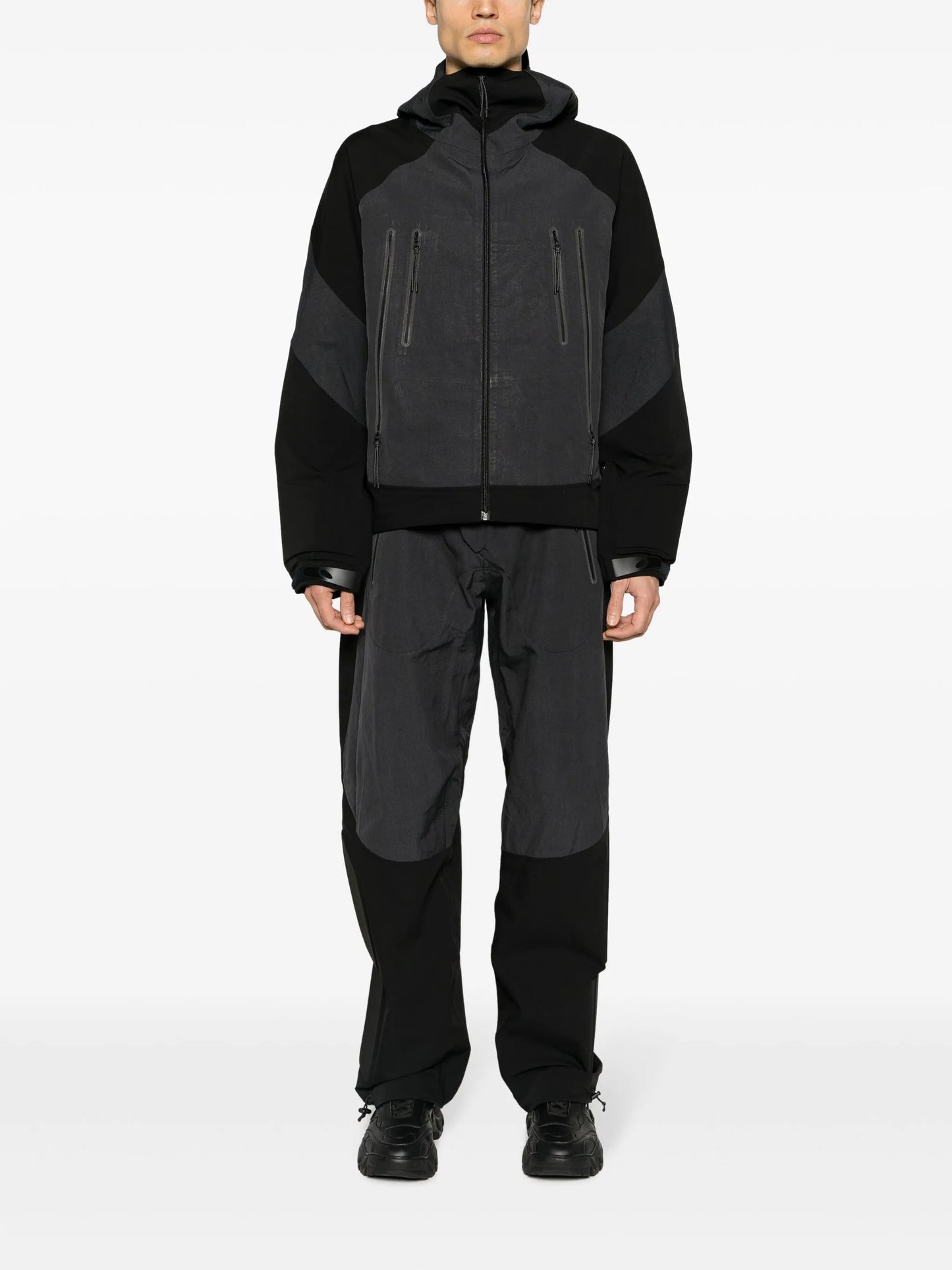 Armour padded-panels straight-leg trousers