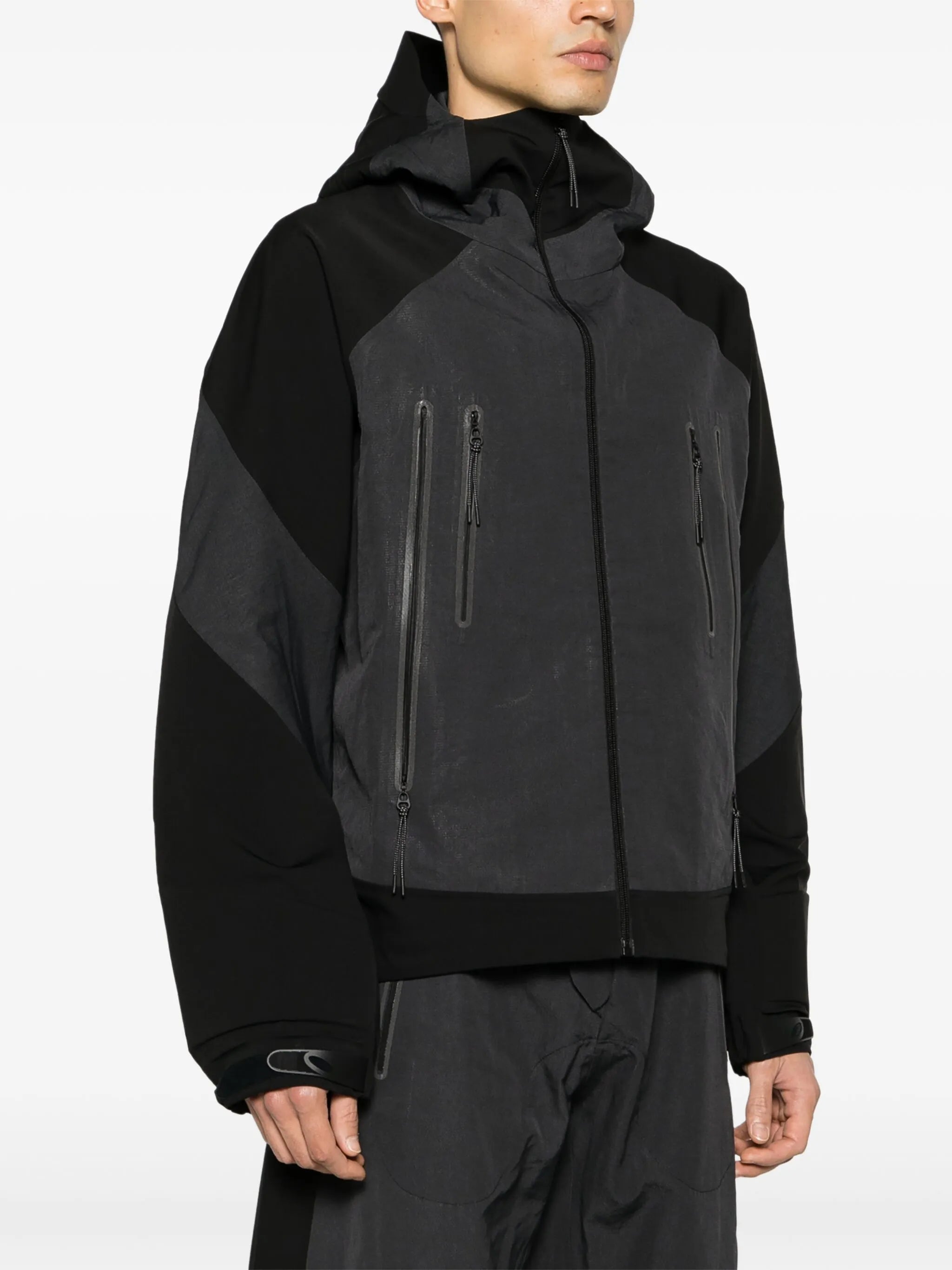 Armour padded-panels ripstop jacket