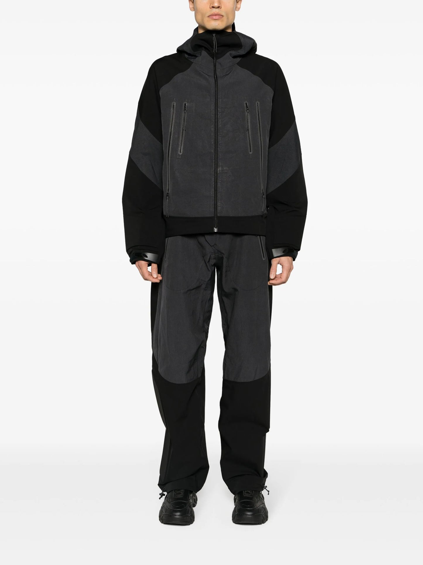 Armour padded-panels ripstop jacket