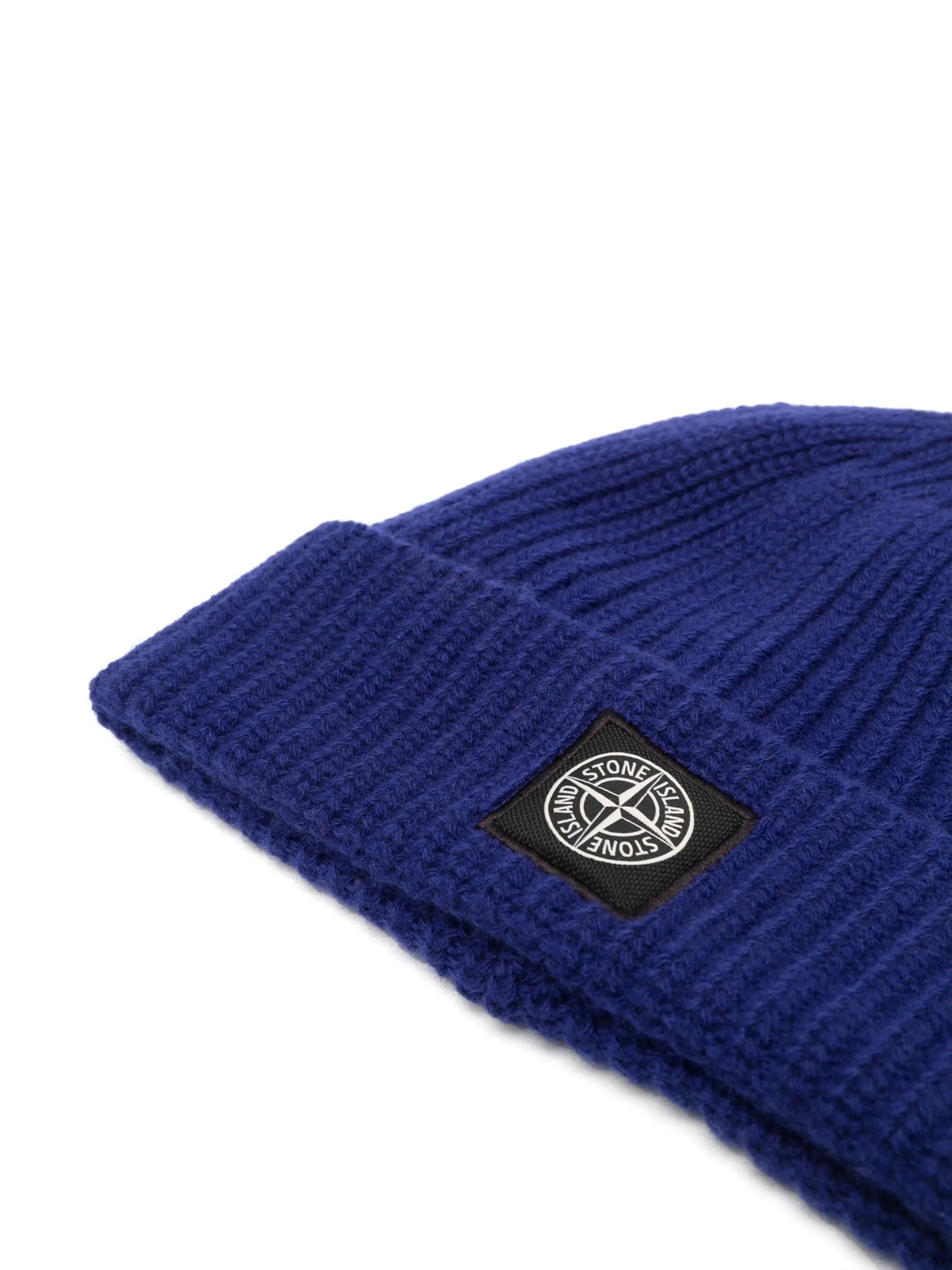 Compass-patch ribbed-knit beanie
