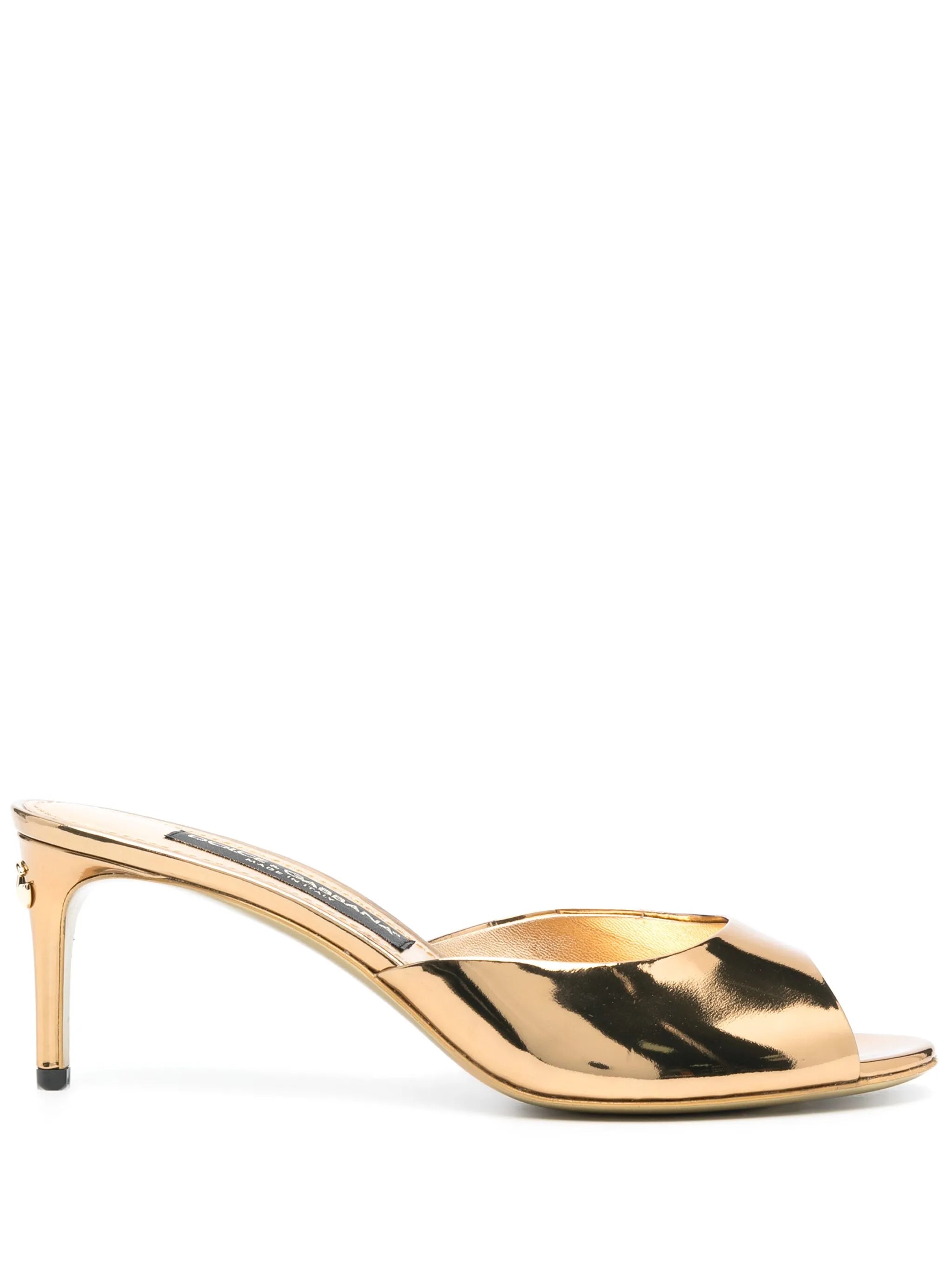 70mm metallic-finish leather sandals