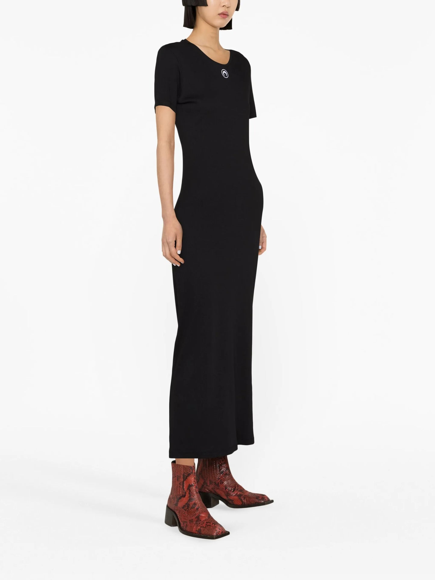 crescent moon-print T-shirt dress