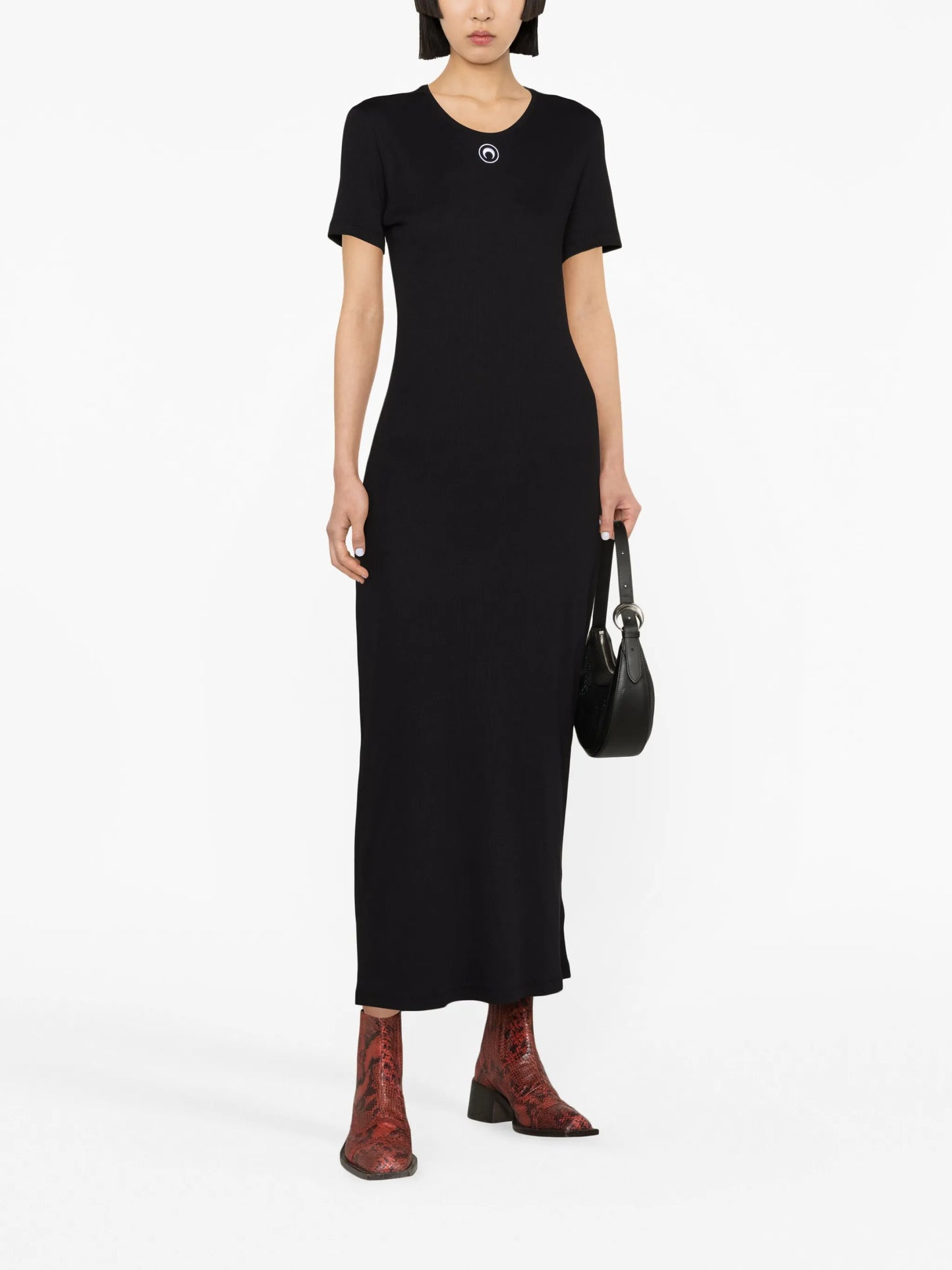crescent moon-print T-shirt dress