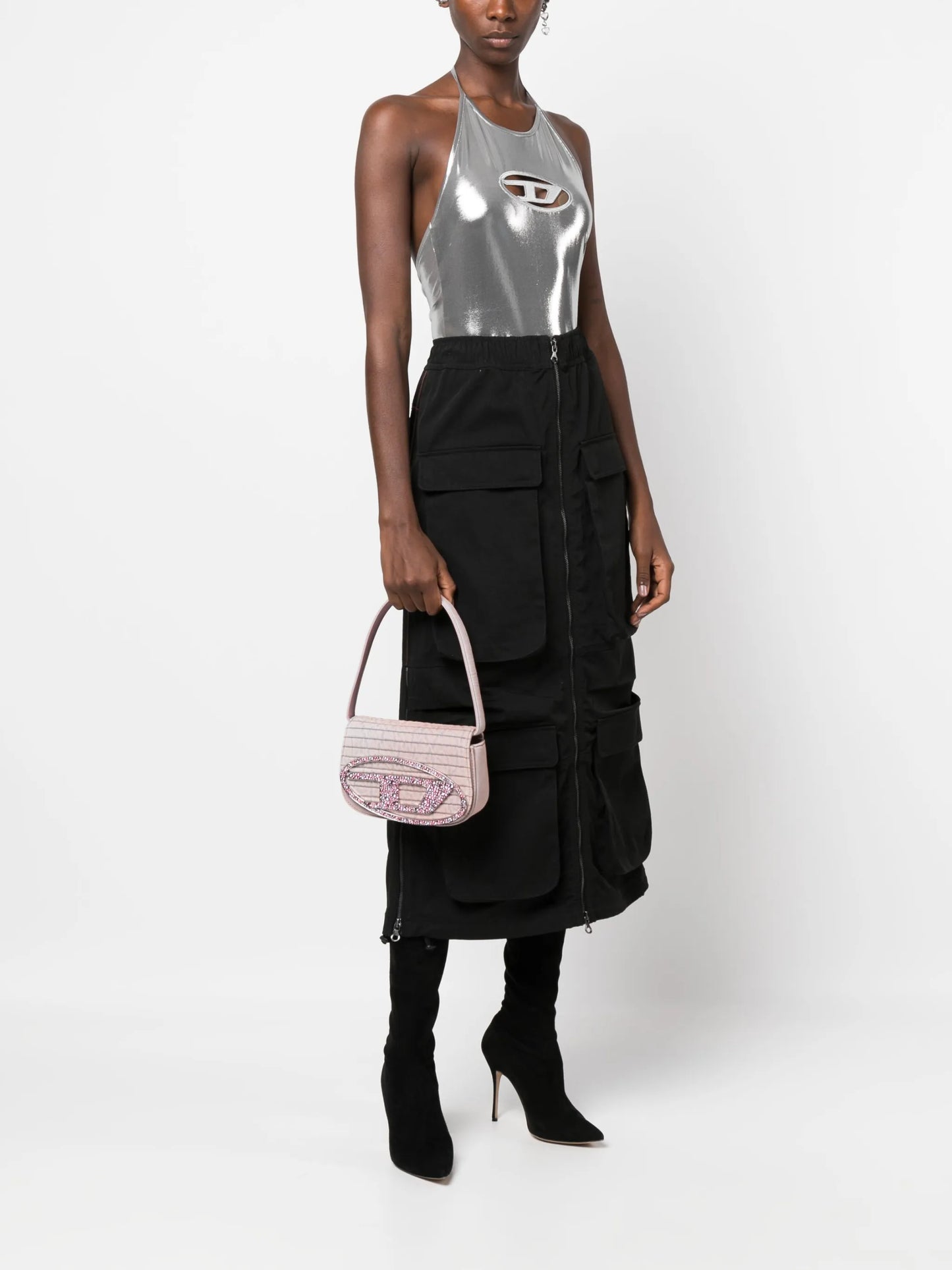 1DR denim shoulder bag