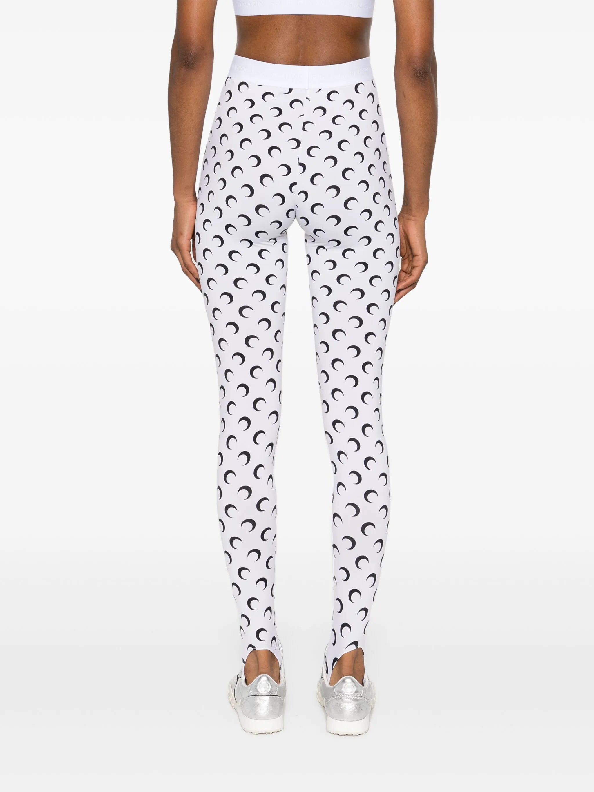 crescent moon-print leggings