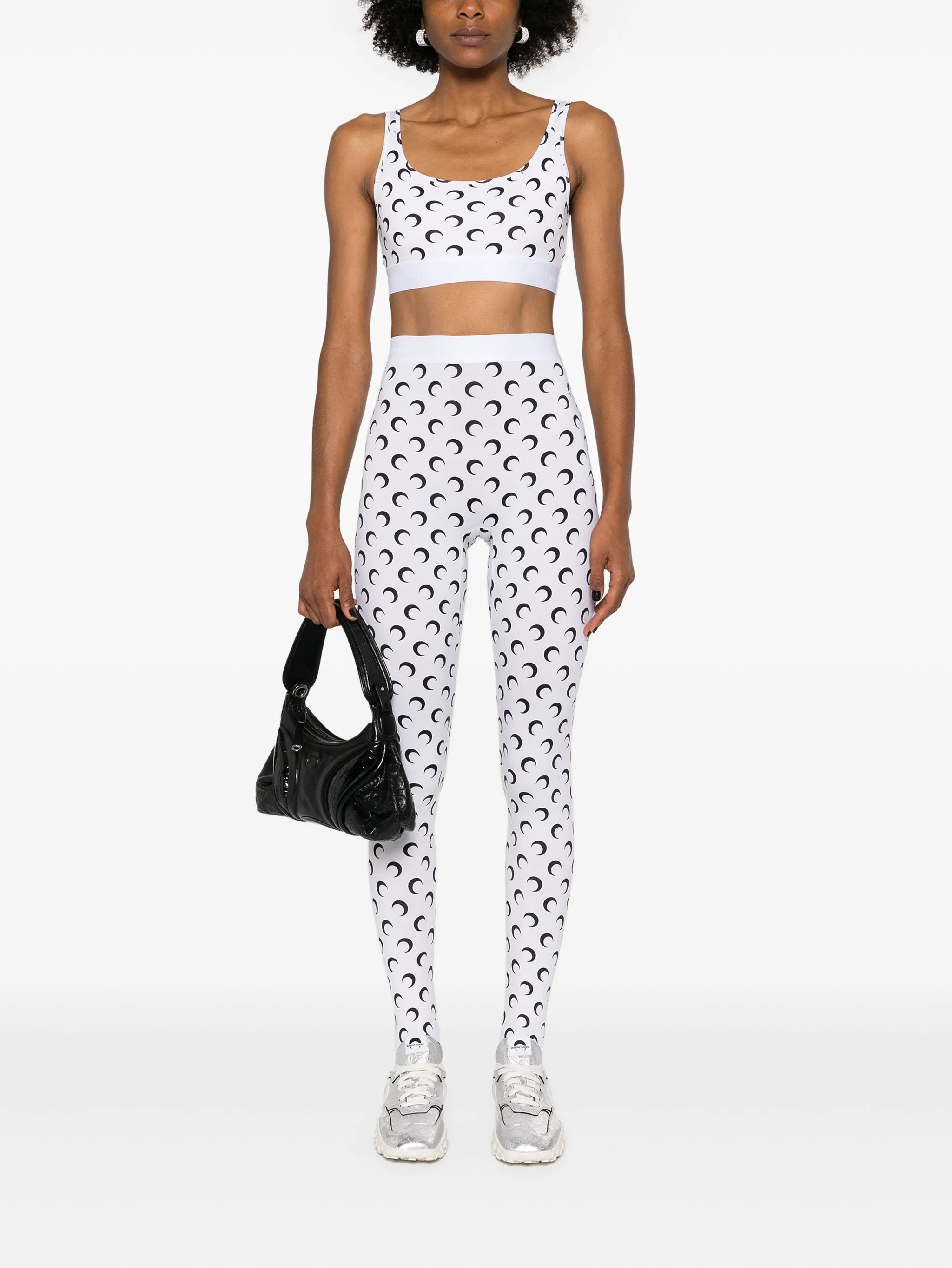 crescent moon-print leggings