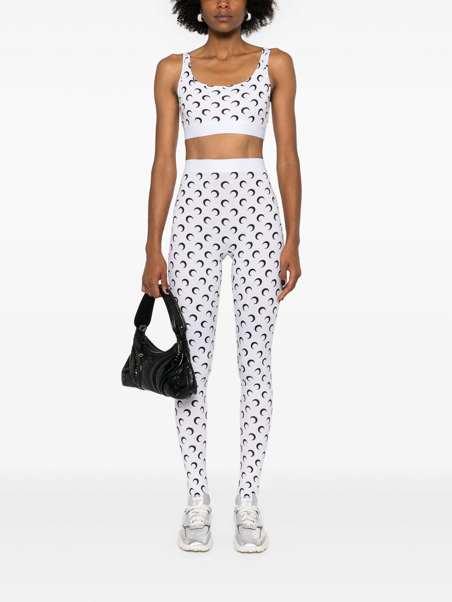 crescent moon-print leggings
