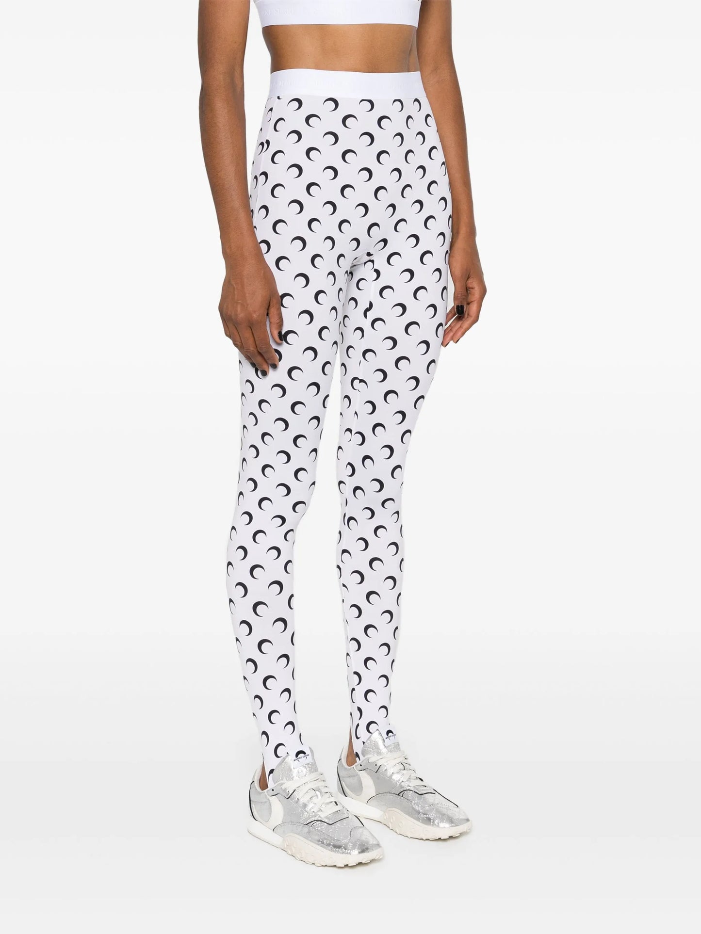 crescent moon-print leggings