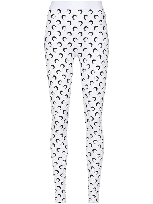 crescent moon-print leggings