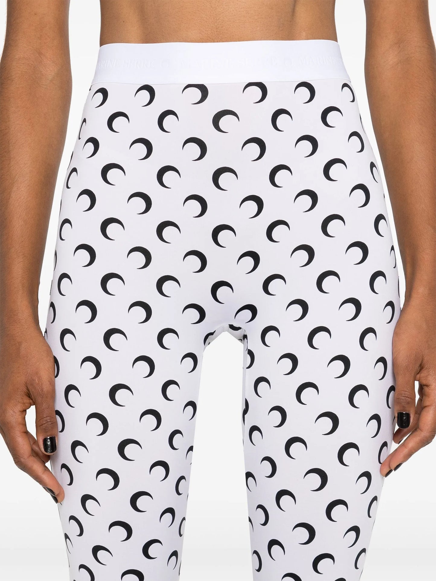 crescent moon-print leggings