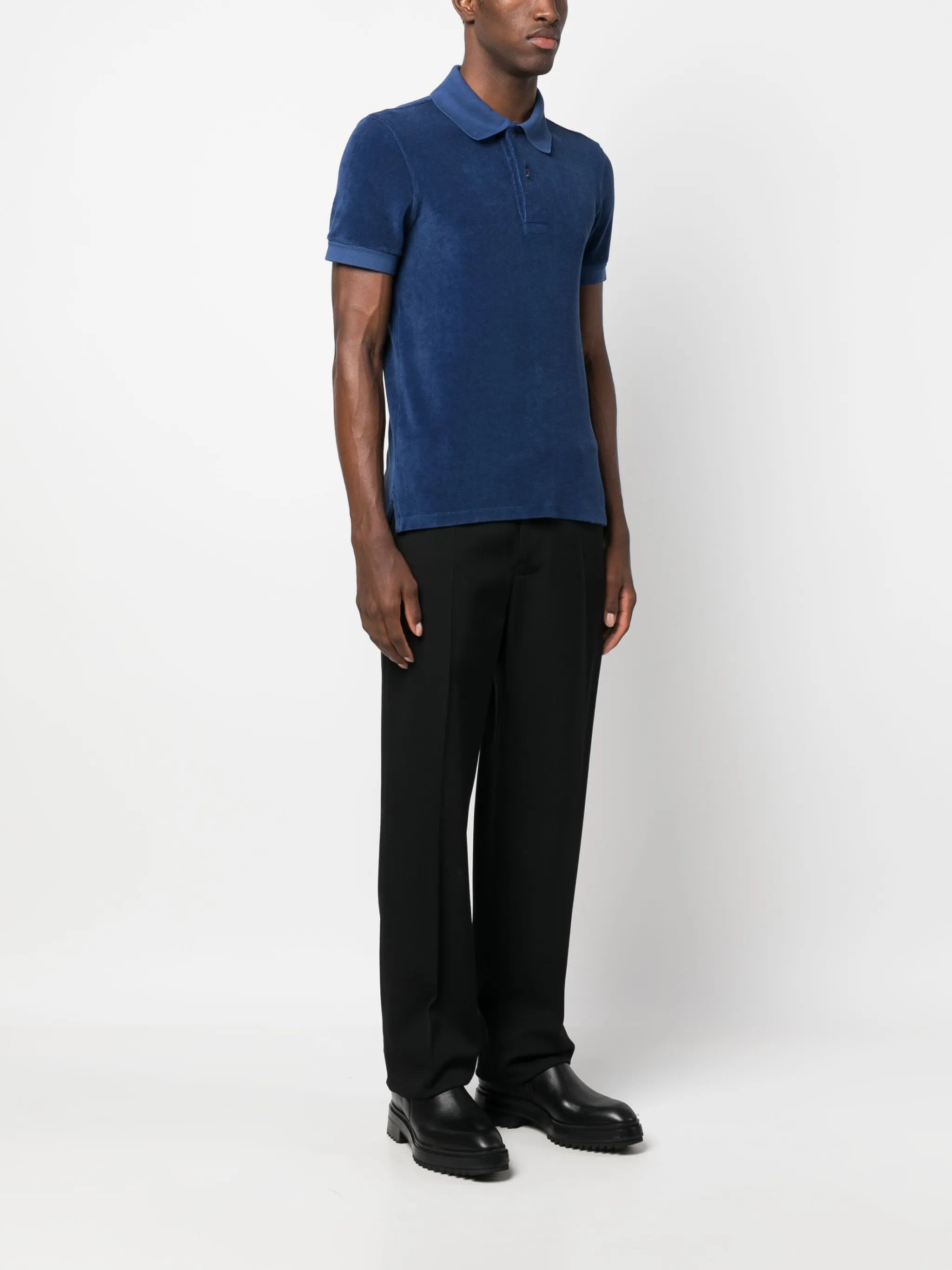 towelling-finish polo shirt