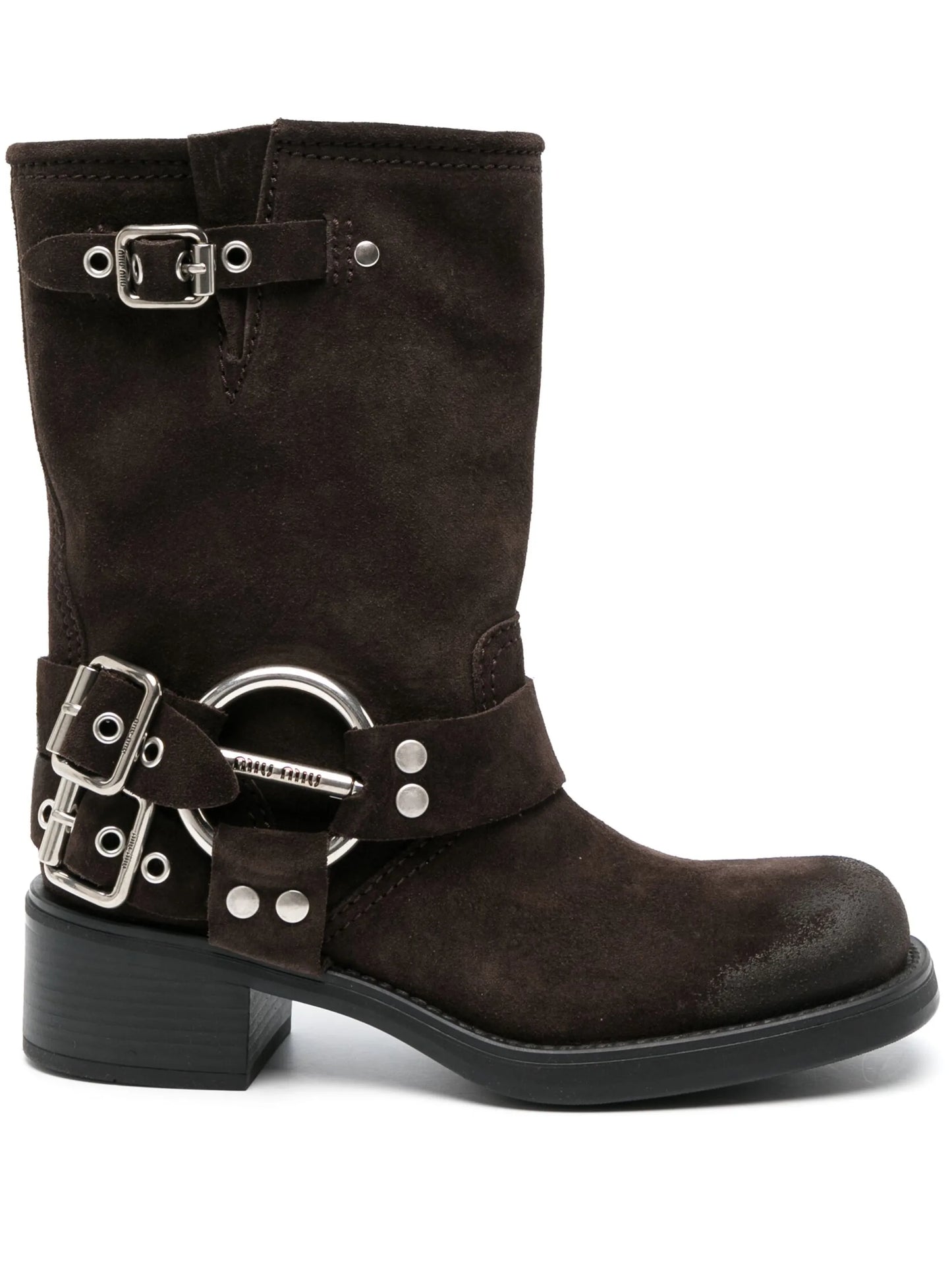 buckle-detail suede boots