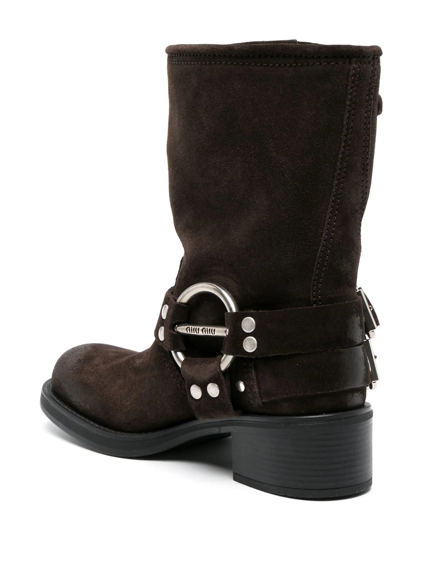 buckle-detail suede boots