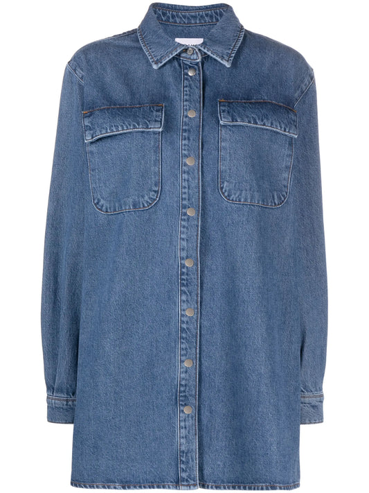 A-line denim shirtdress