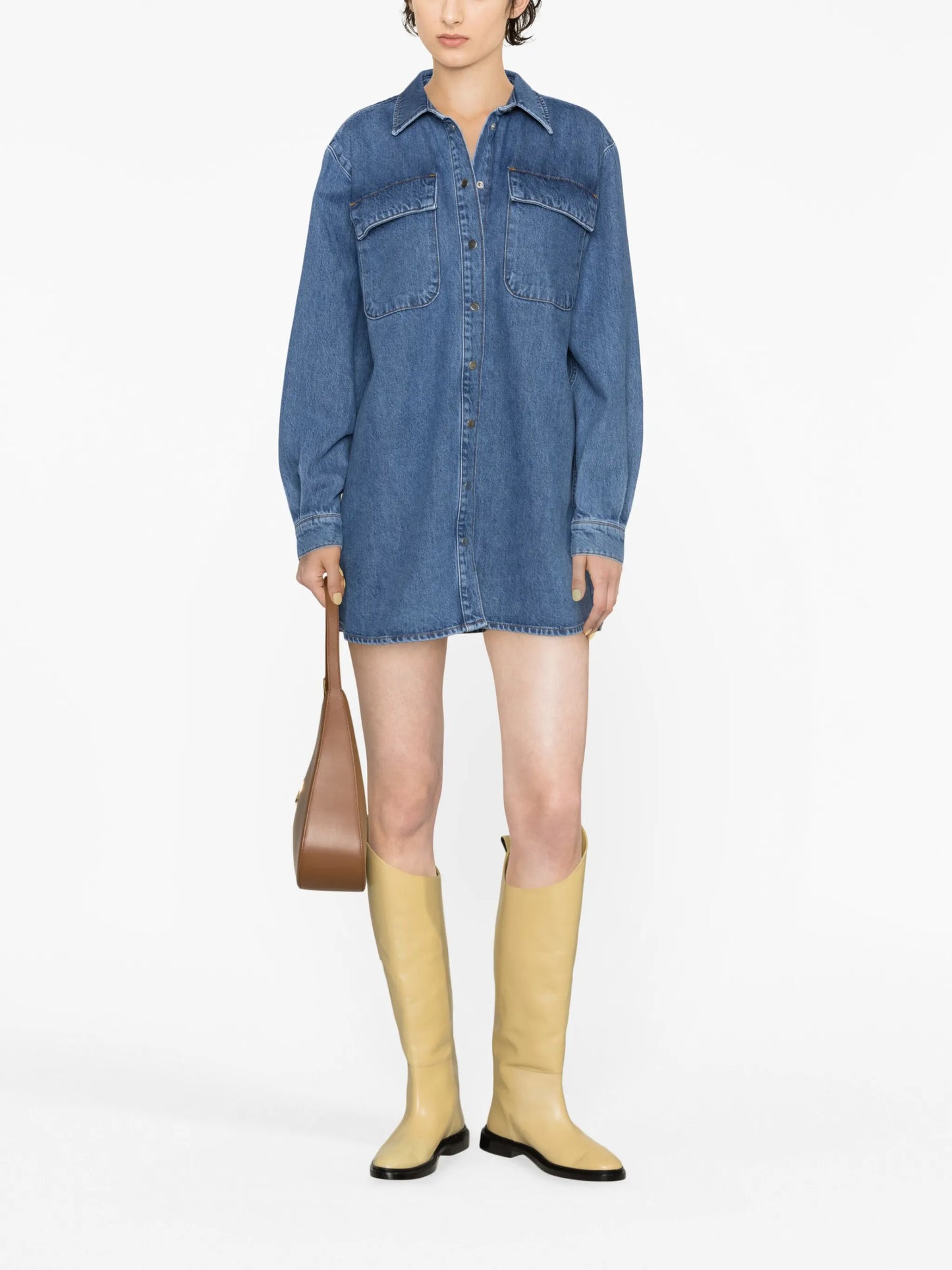 A-line denim shirtdress