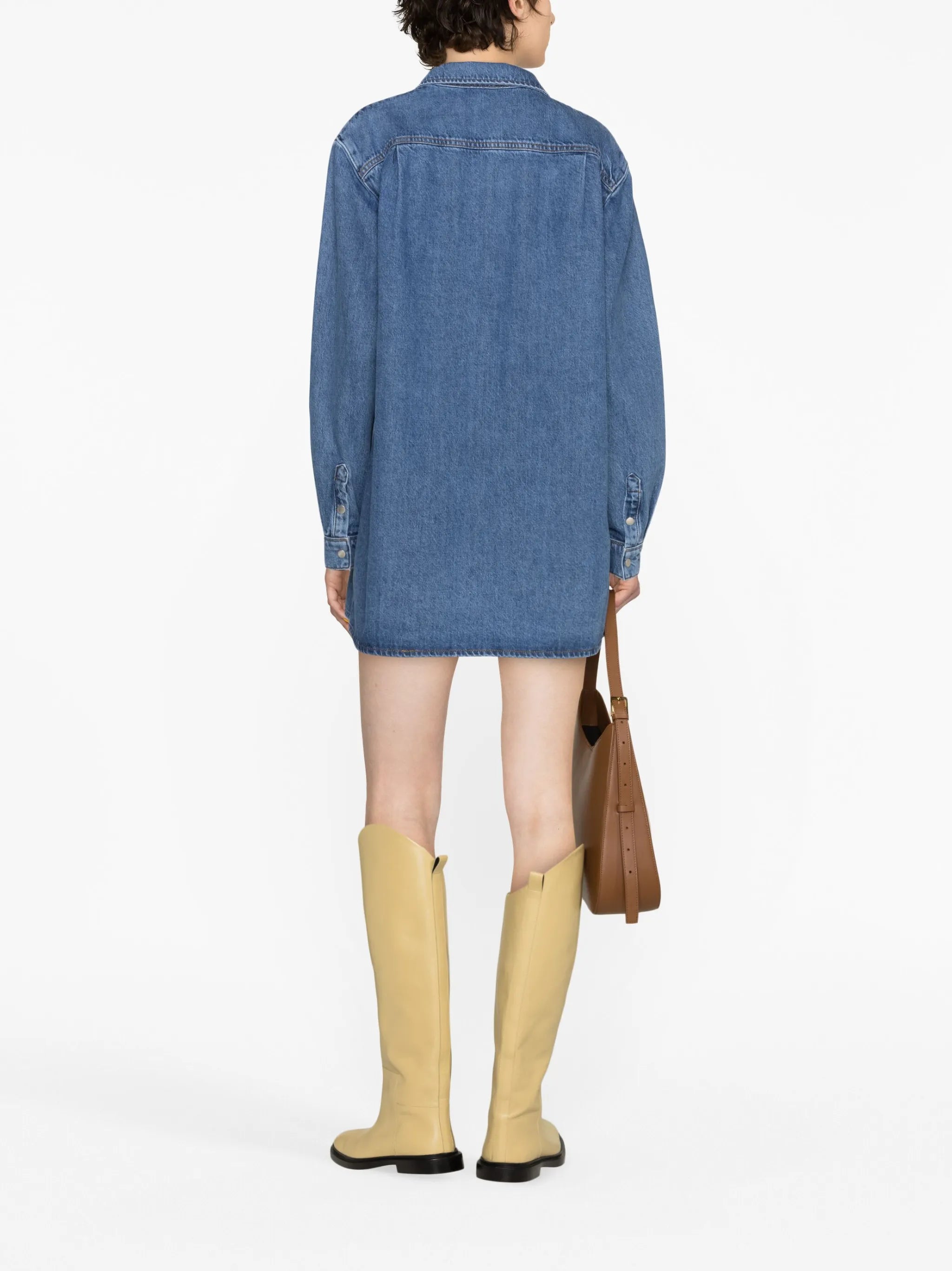 A-line denim shirtdress