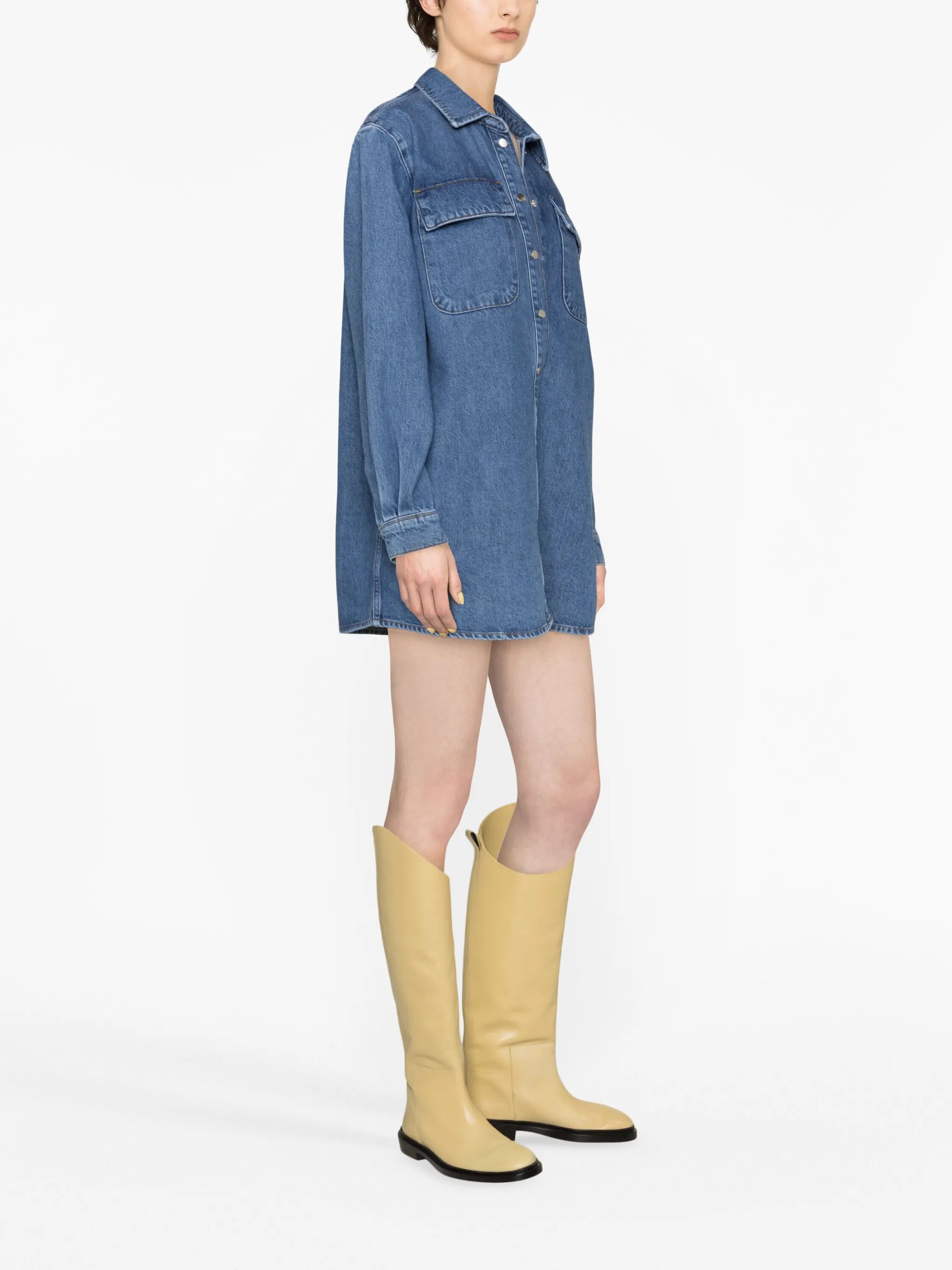 A-line denim shirtdress