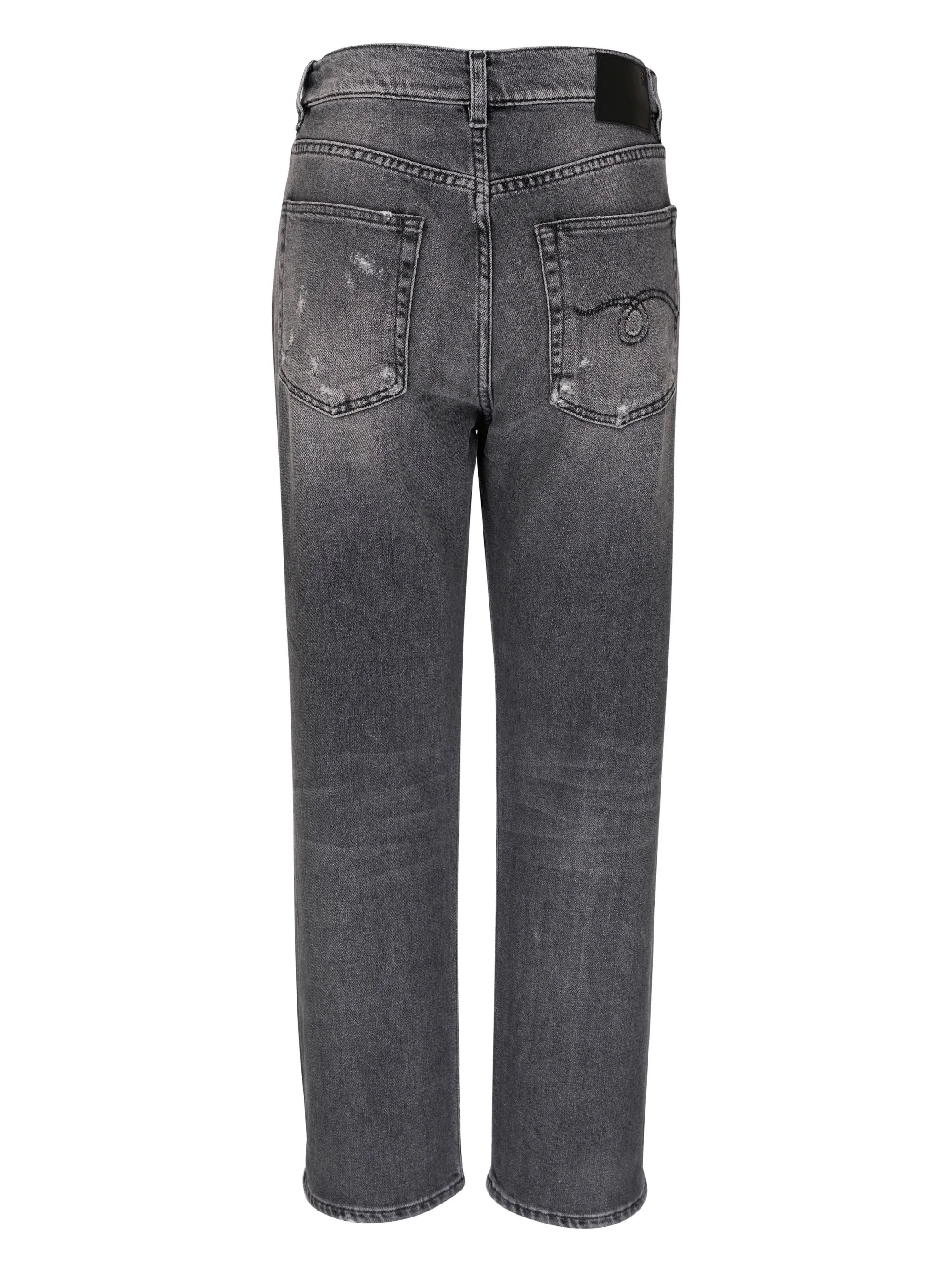 high-rise straight-leg jeans
