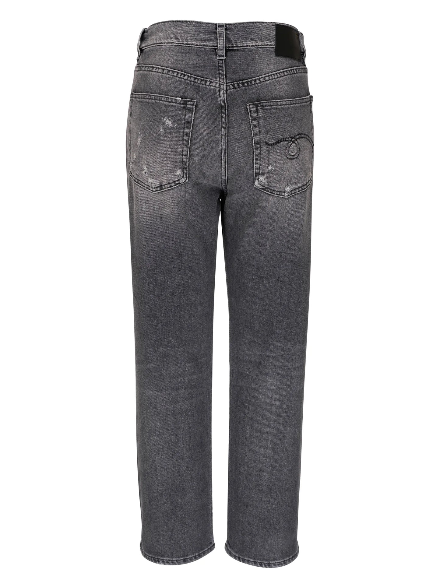 high-rise straight-leg jeans