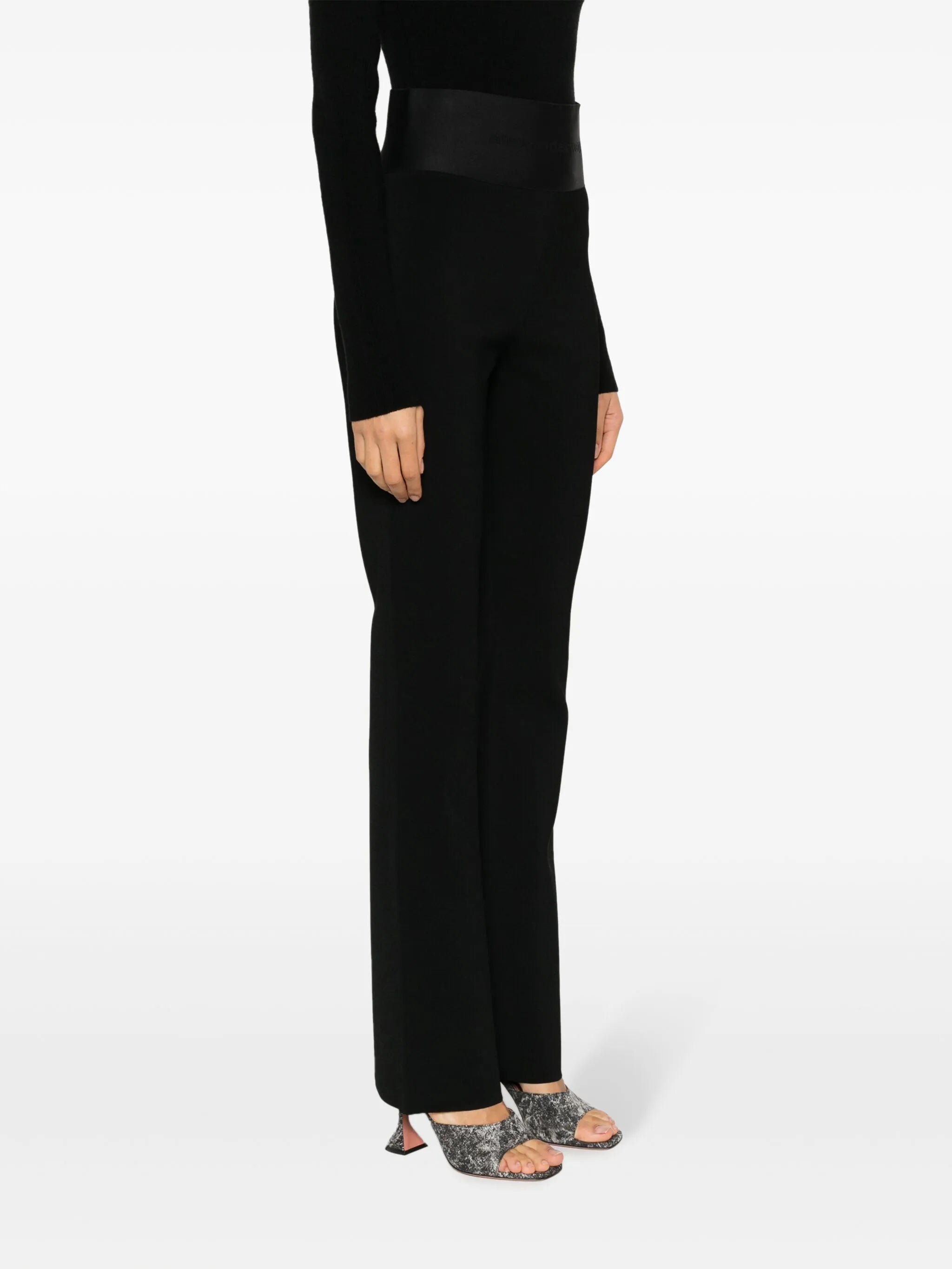 logo-waistband bootcut trousers
