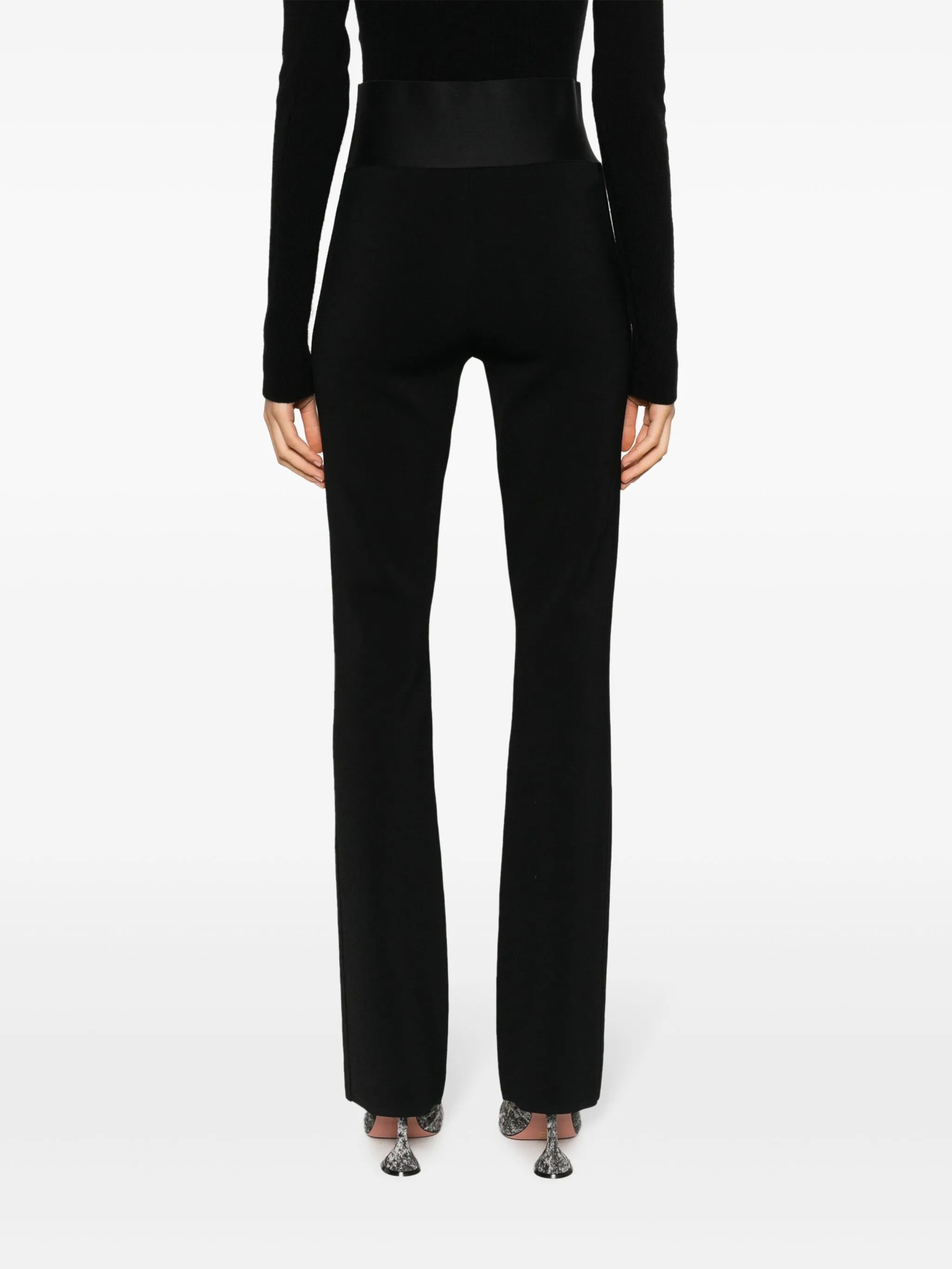 logo-waistband bootcut trousers