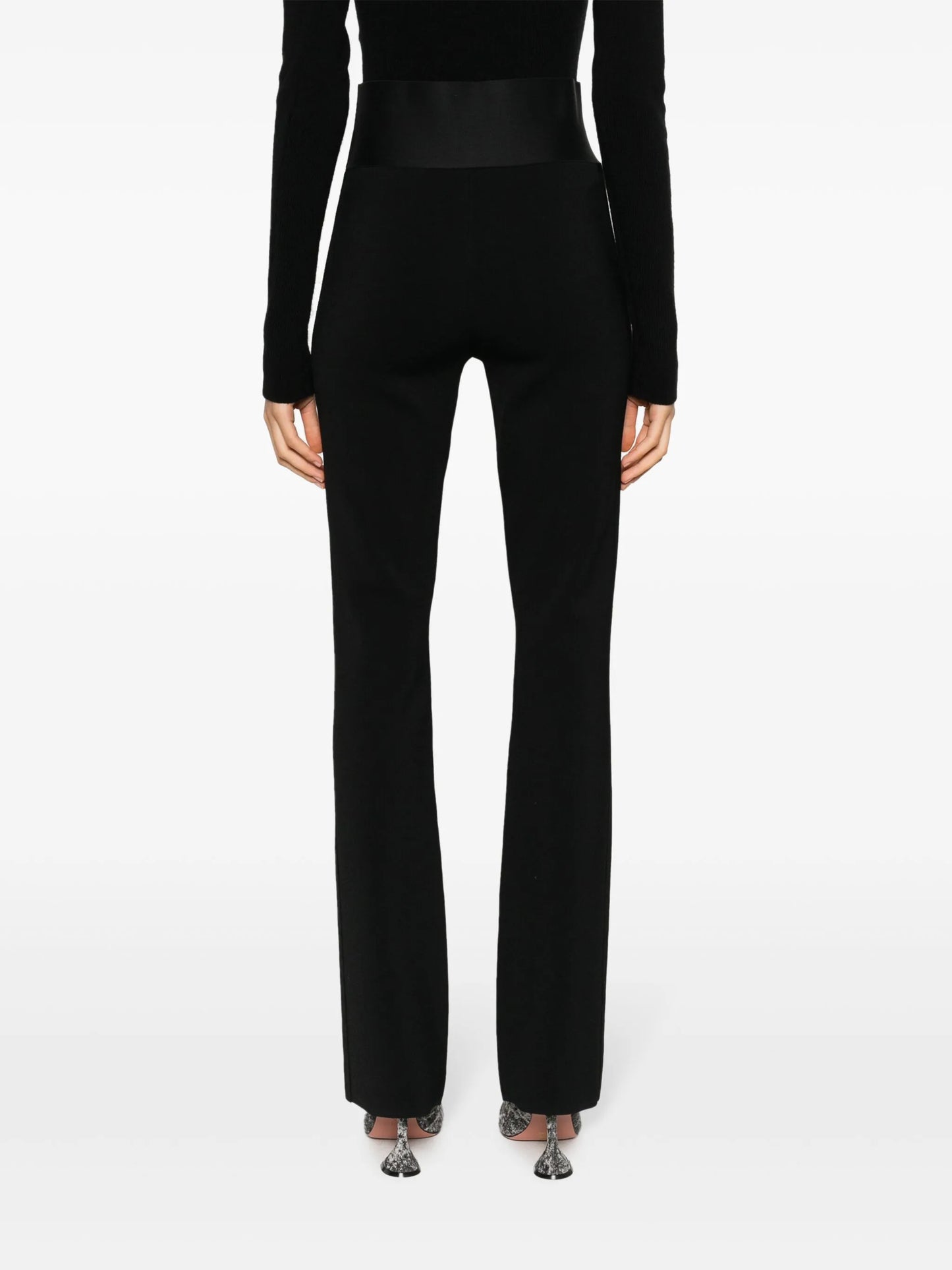 logo-waistband bootcut trousers