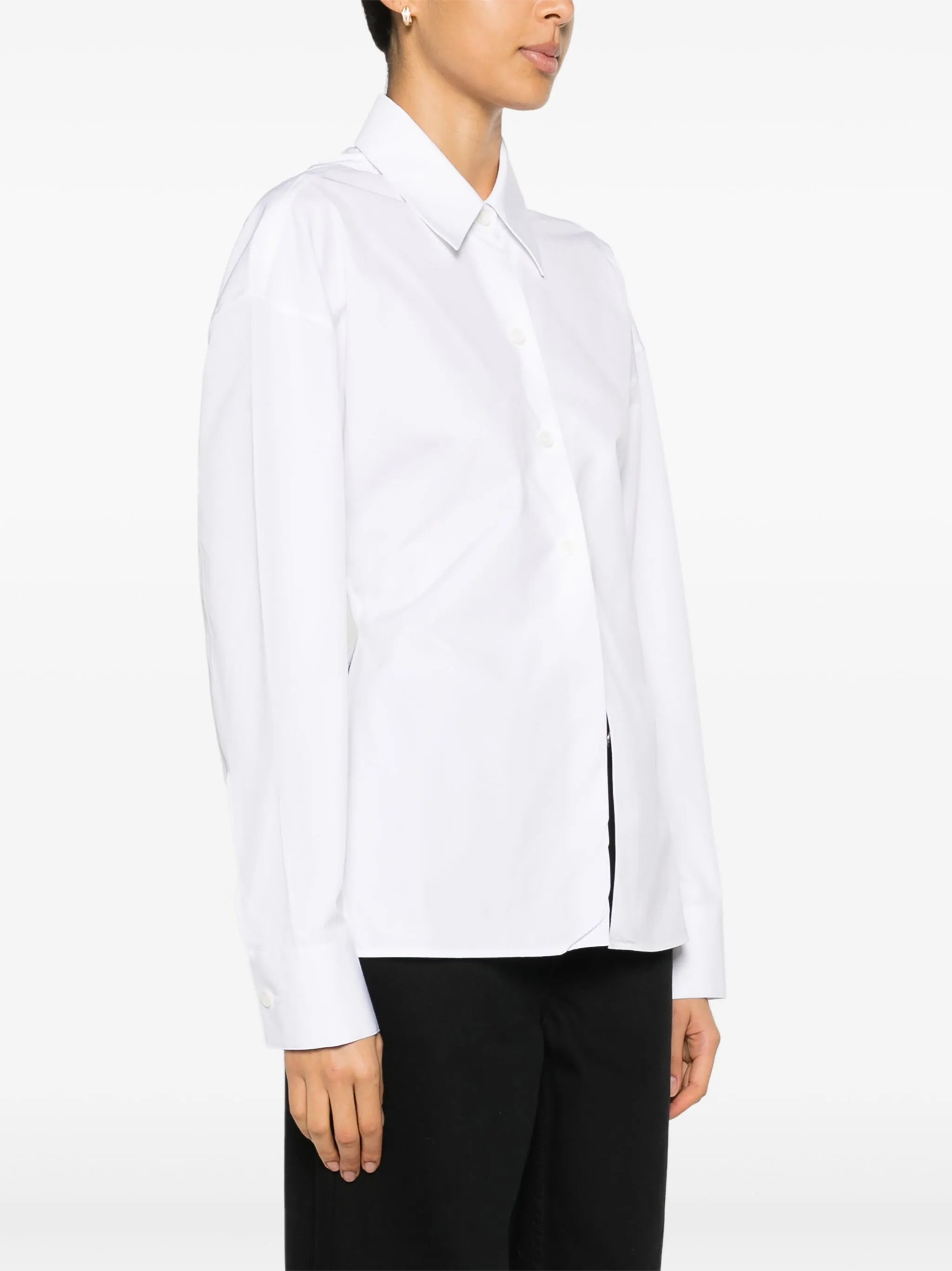 panelled cotton shirt