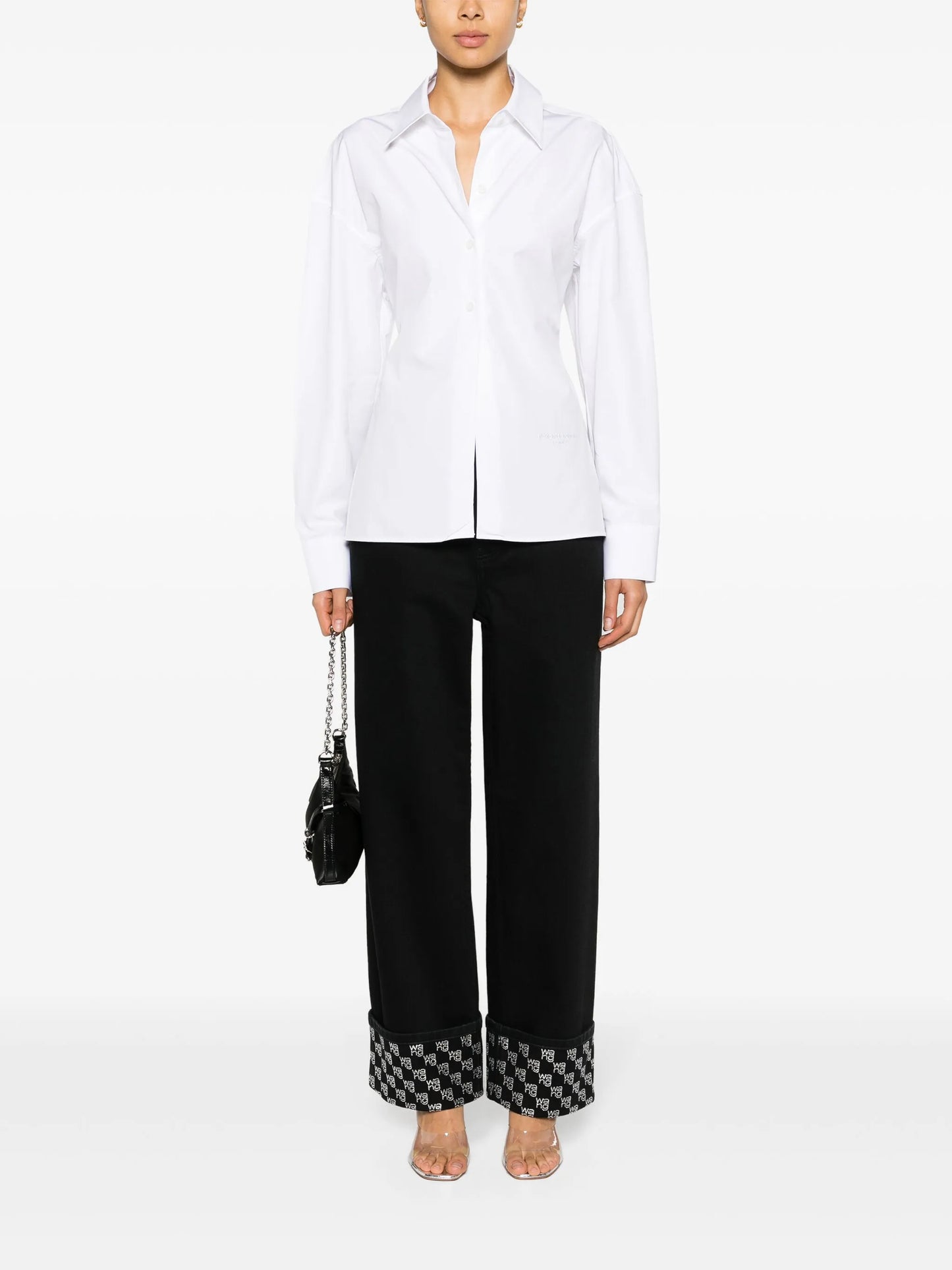 panelled cotton shirt