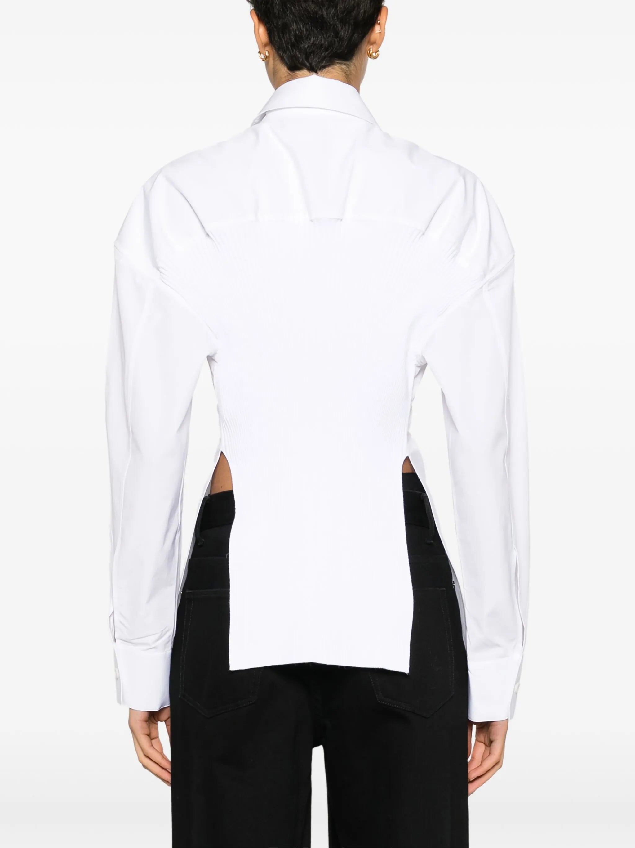panelled cotton shirt