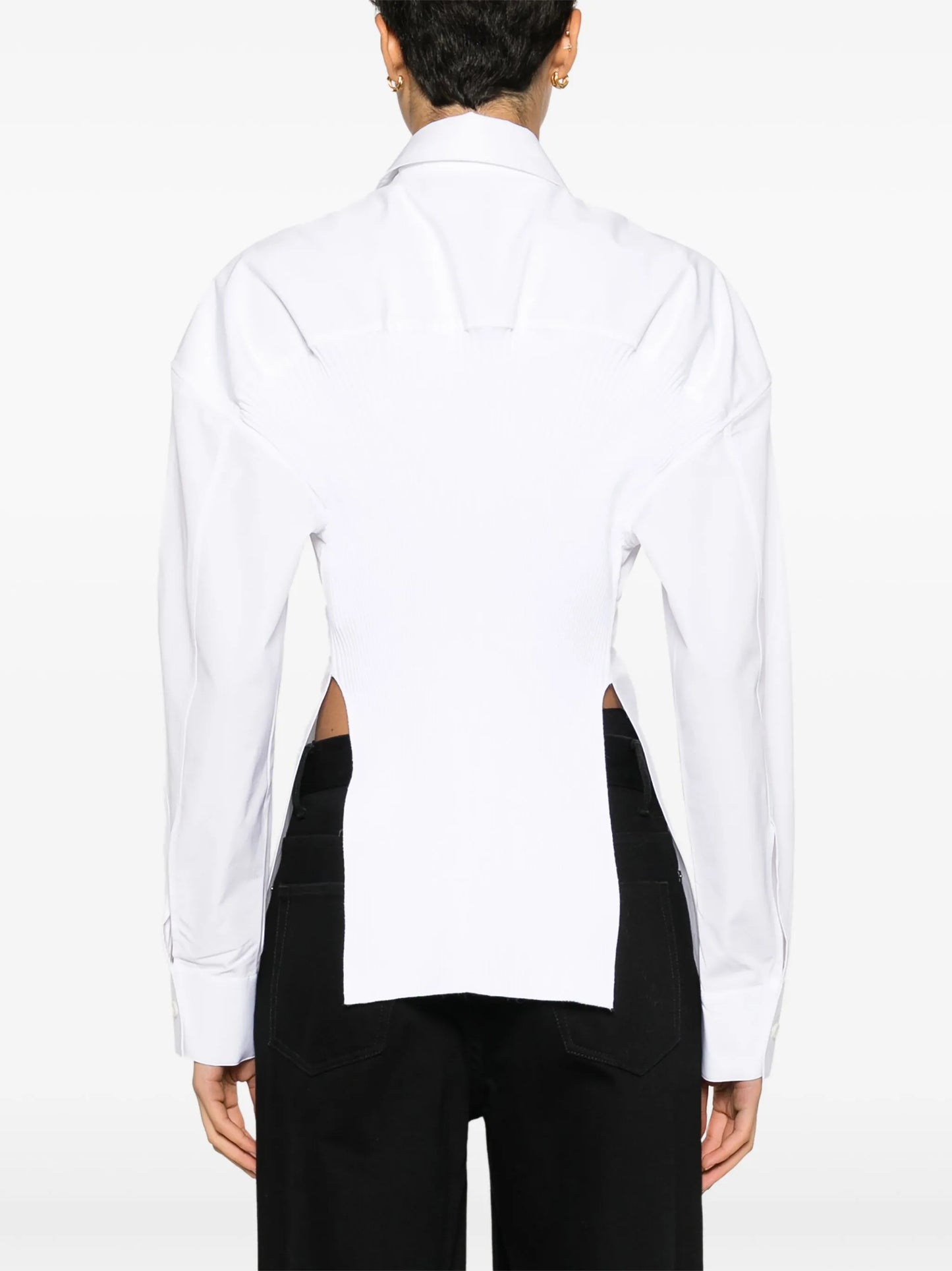 panelled cotton shirt