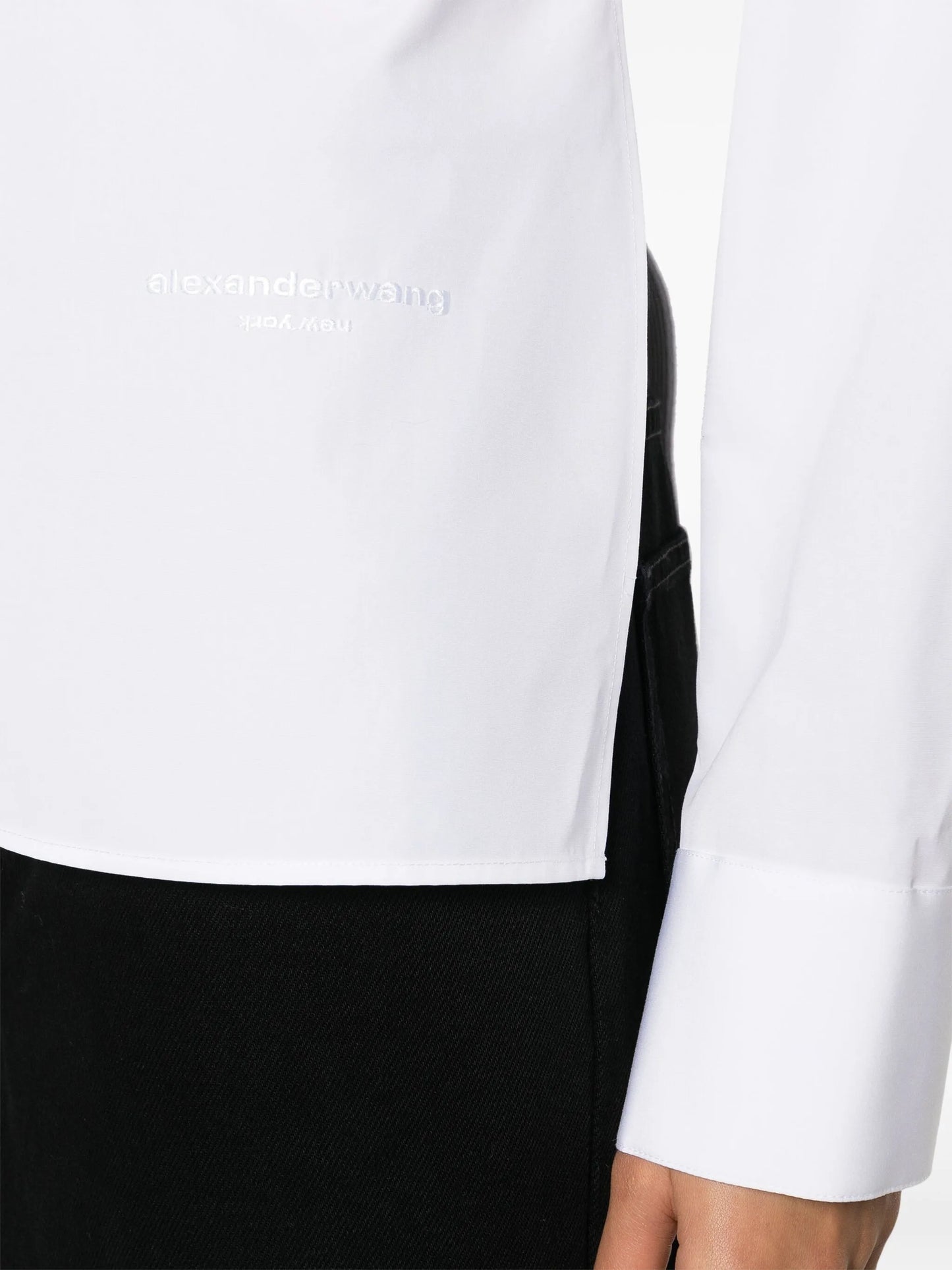panelled cotton shirt