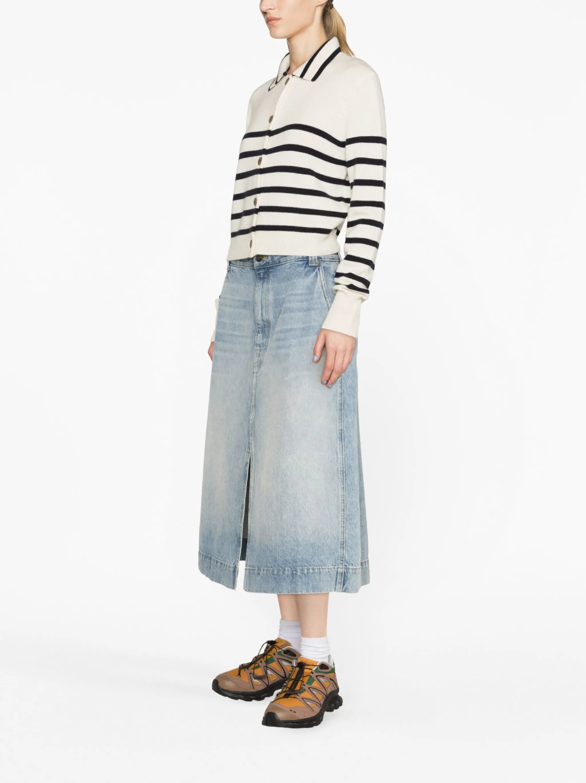 striped cashmere cardigan
