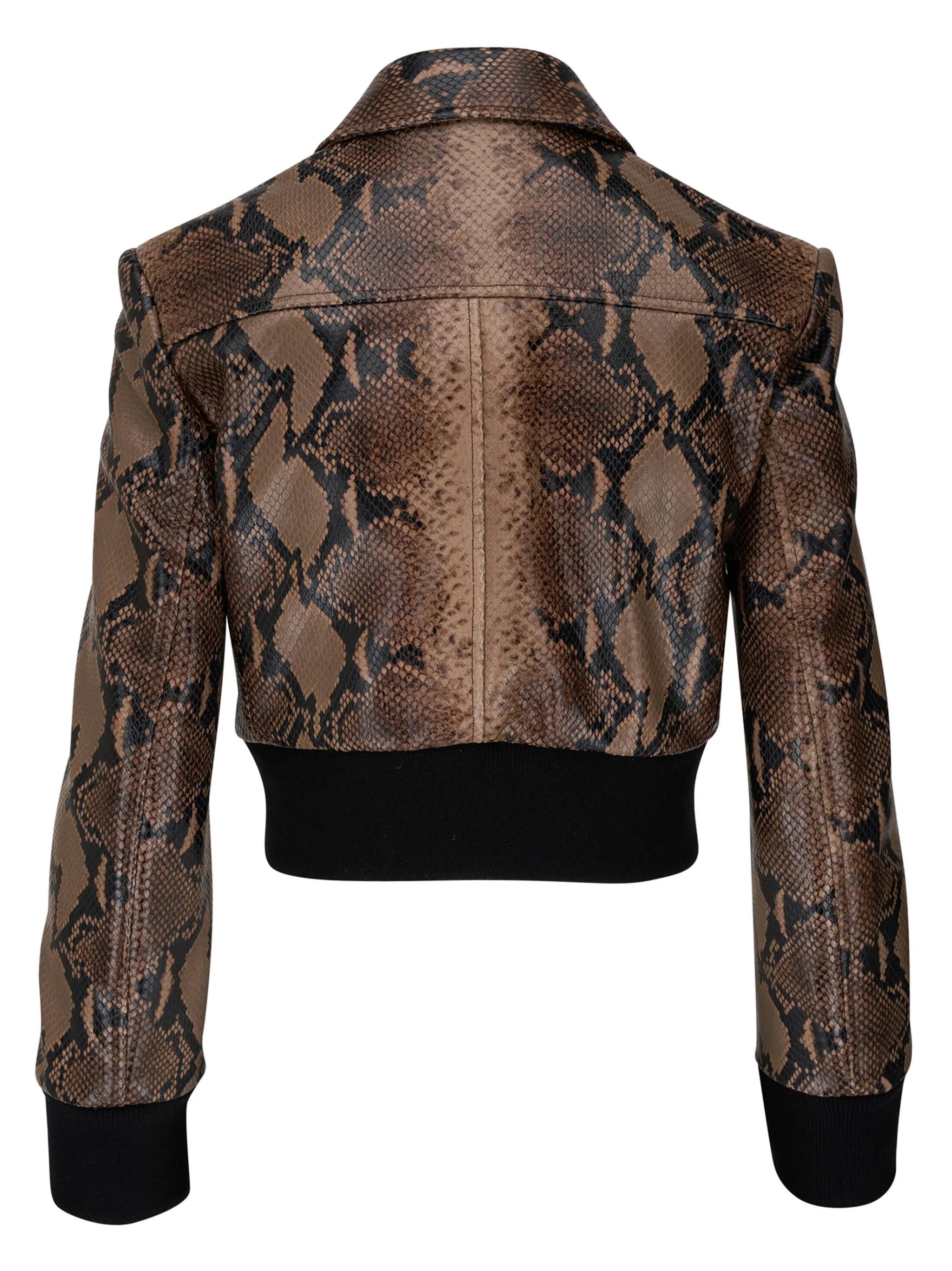 Hector snakeskin-print biker jacket