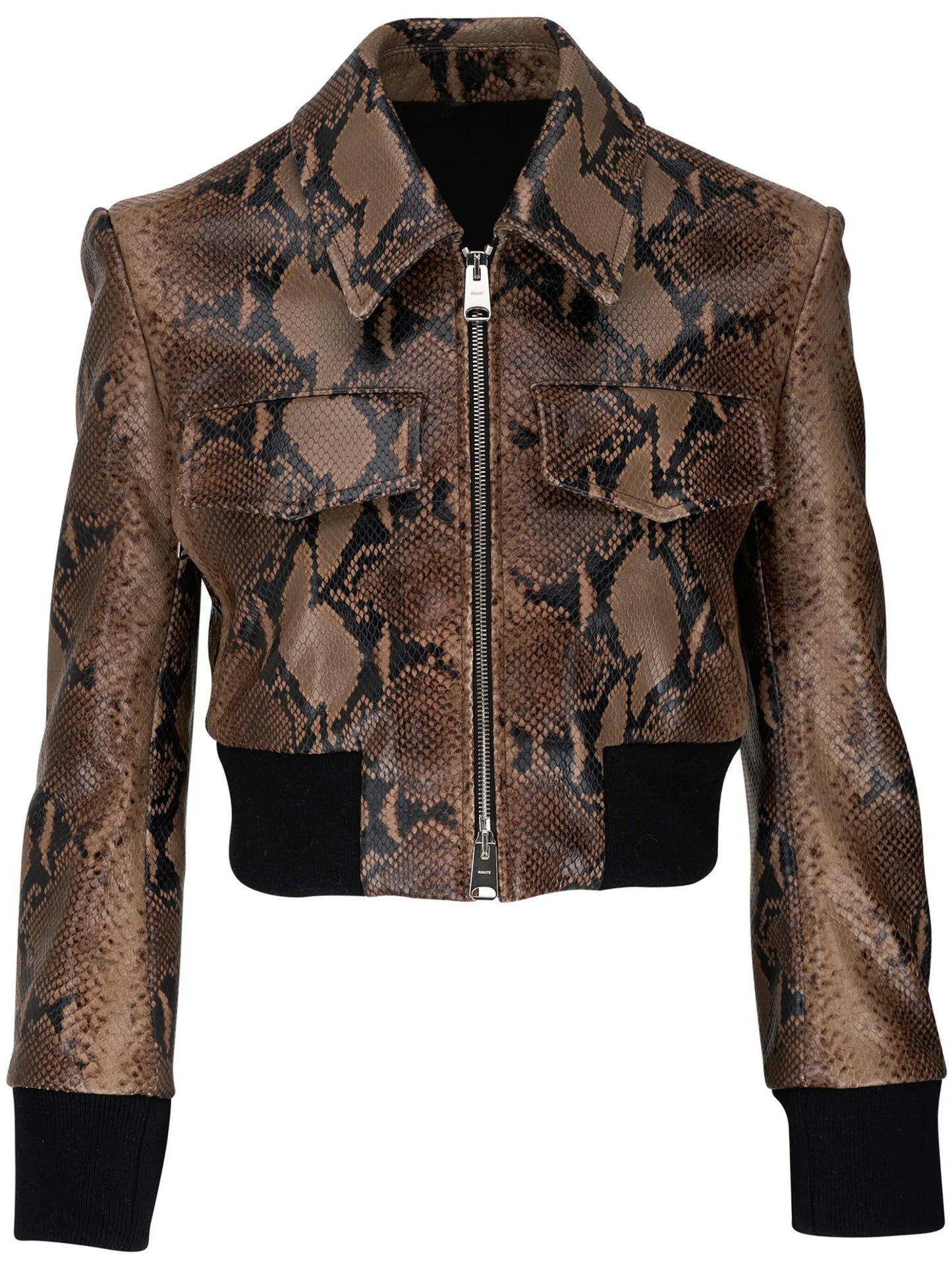 Hector snakeskin-print biker jacket